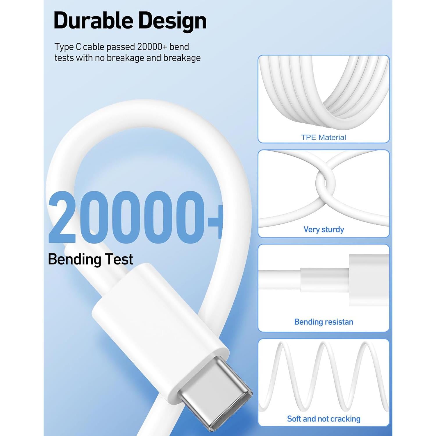 Cable de Carga USB C a C 10FT Heyuan Renzhi - 60W Rápido