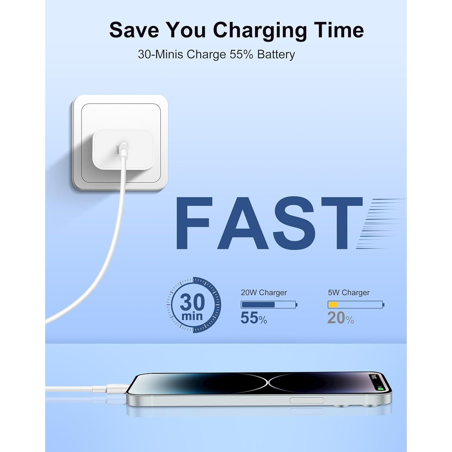 Cable de Carga USB C a C 10FT Heyuan Renzhi - 60W Rápido