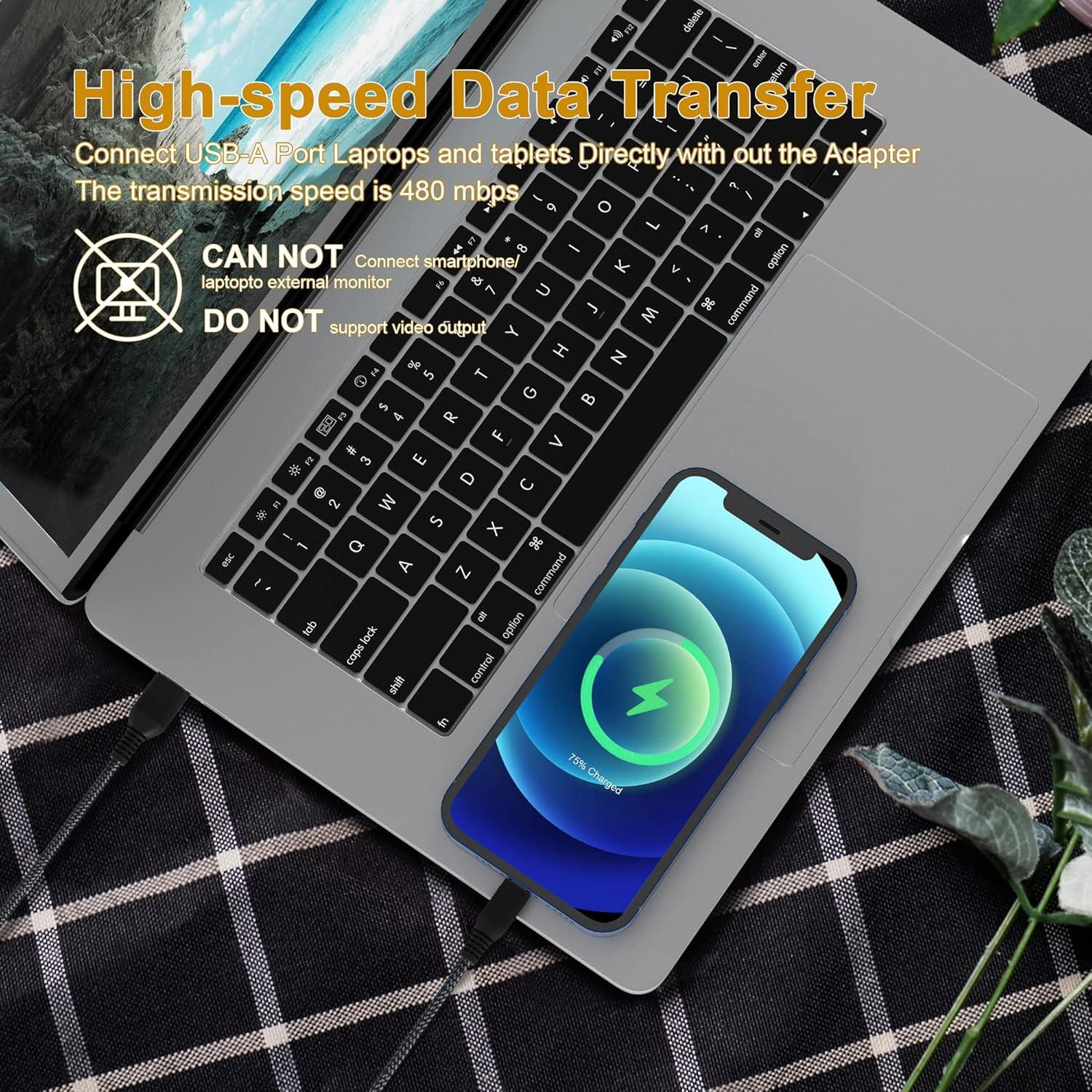 Cargador Lightning Bawanfa 8M Trenzado Nylon Carga Rápida 2.4A