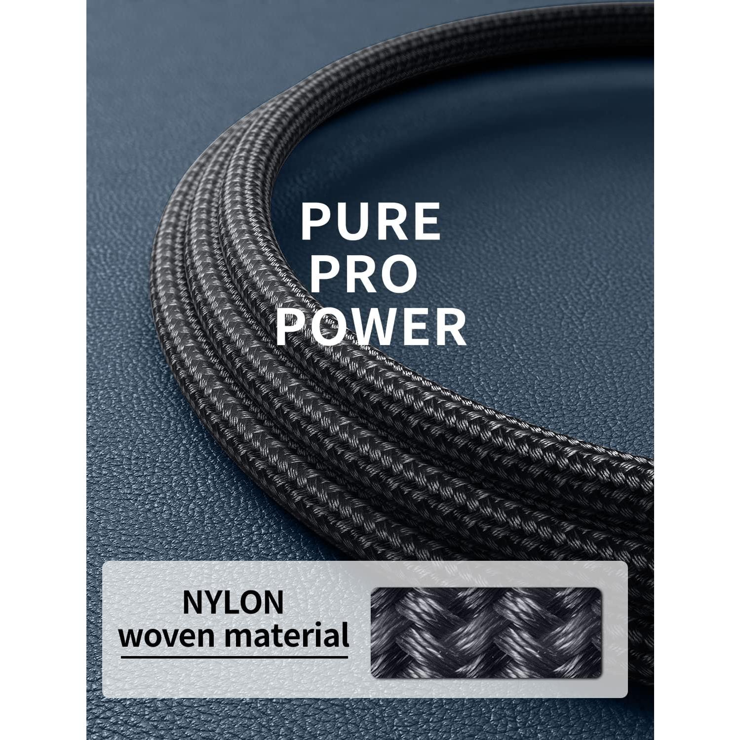 Cargador Lightning MFi PRAKIE 2 Cables 10FT Nylon Gris