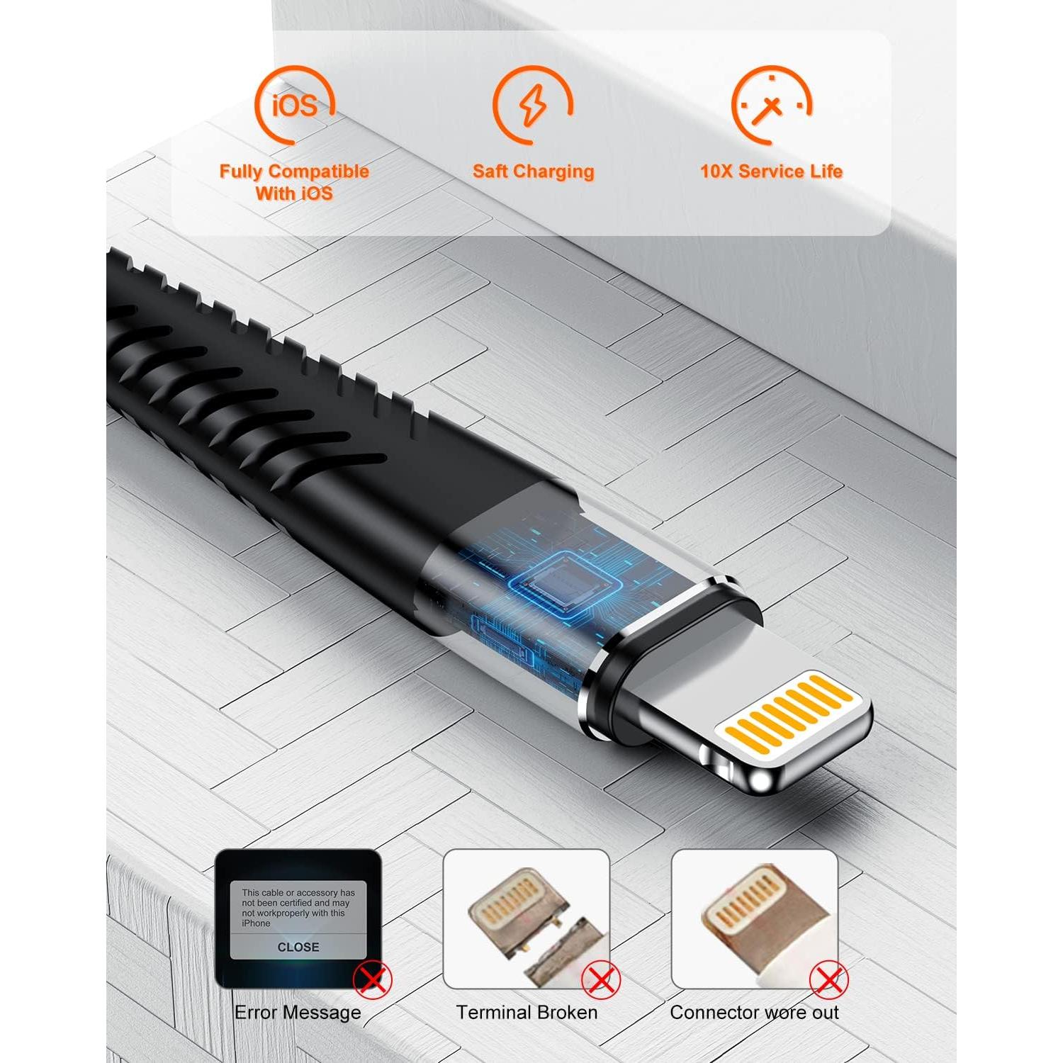 Cable de Carga Extra Largo Jeenek Lightning 5M Carga Rápida