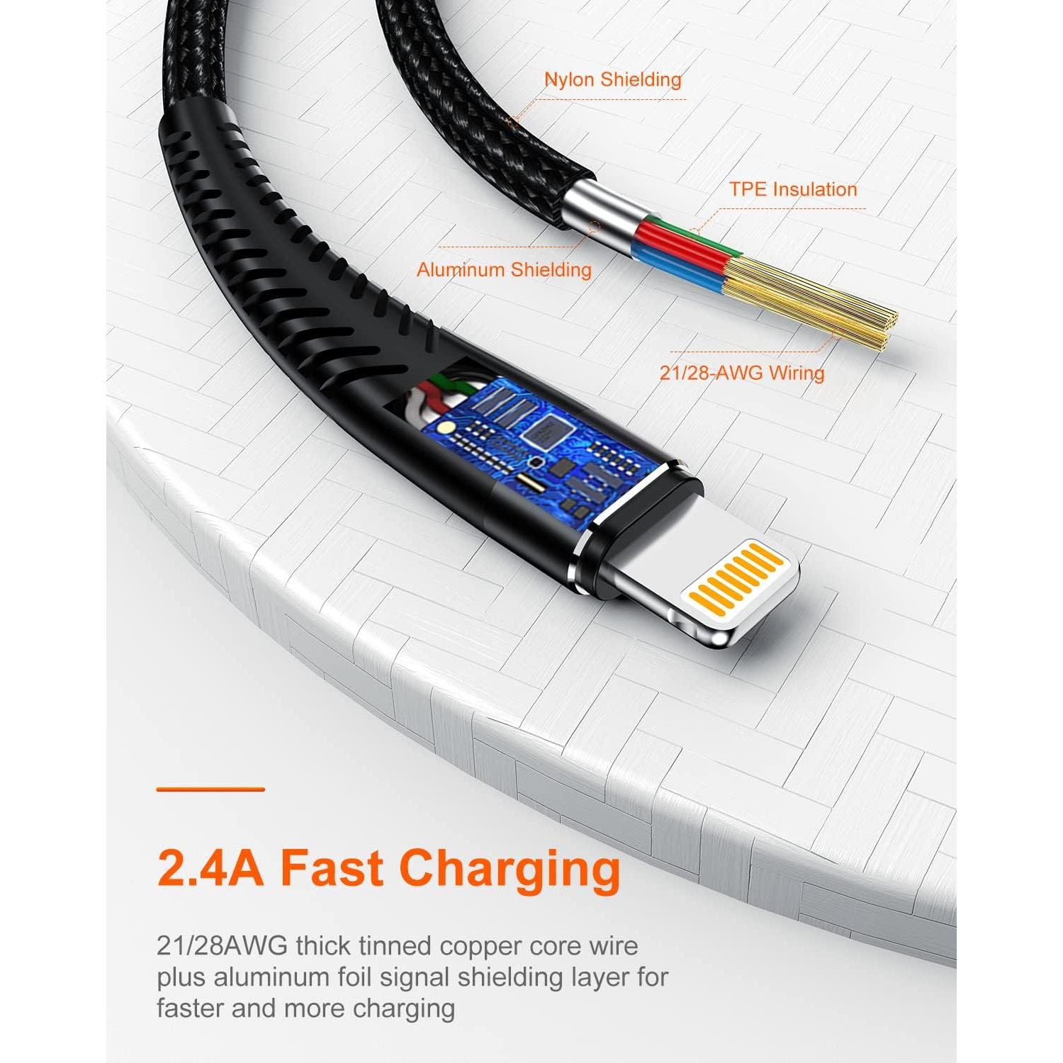 Cable de Carga Extra Largo Jeenek Lightning 5M Carga Rápida