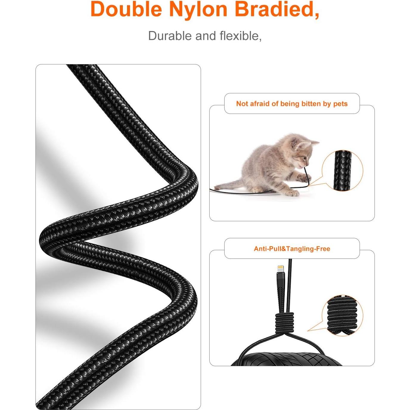 Cable de Carga Extra Largo Jeenek Lightning 5M Carga Rápida