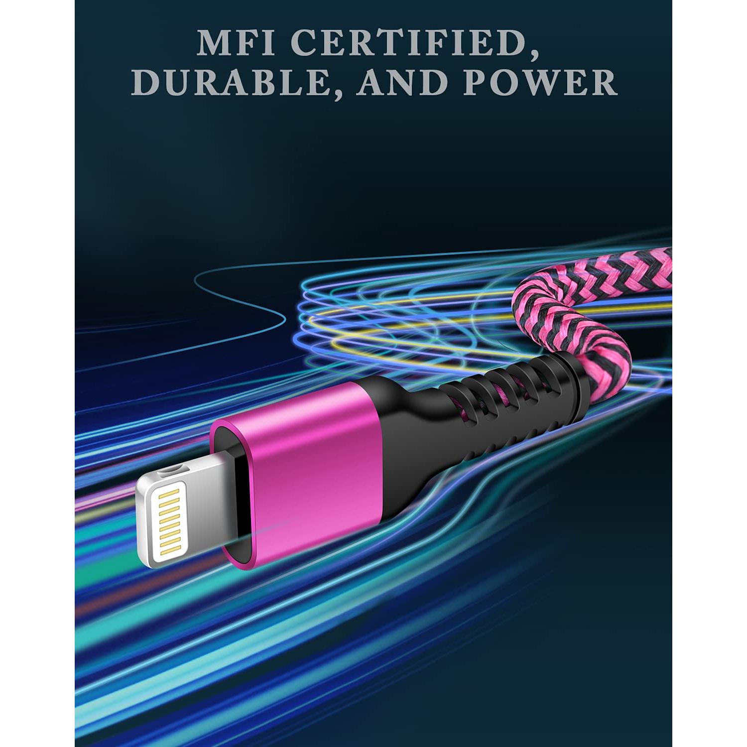 Cable de carga rápida MFI 10 pies Dynamic8 para iPhone