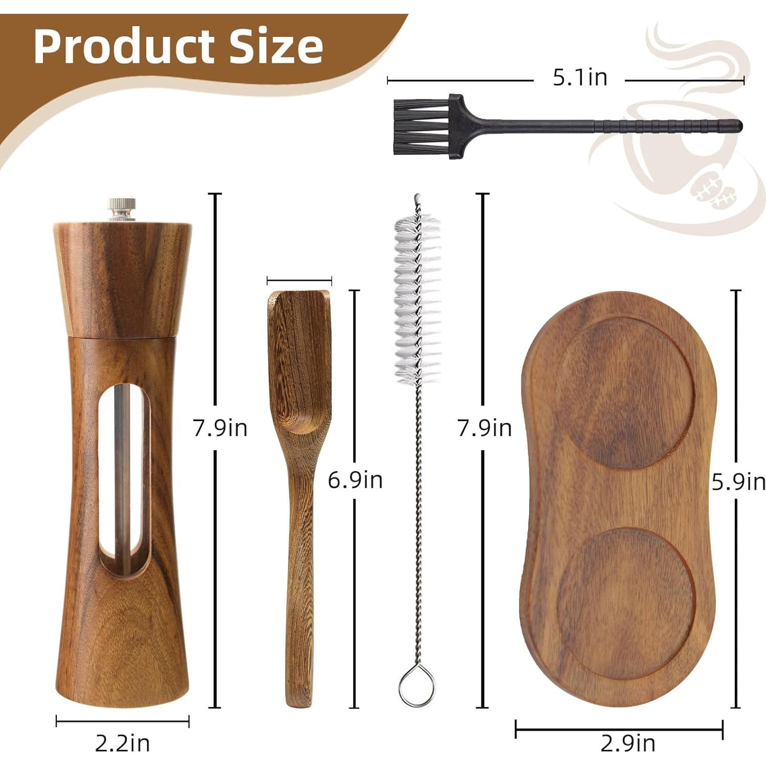 Juego de Molinillos de Sal y Pimienta SUPRNN 20 cm Madera Natural
