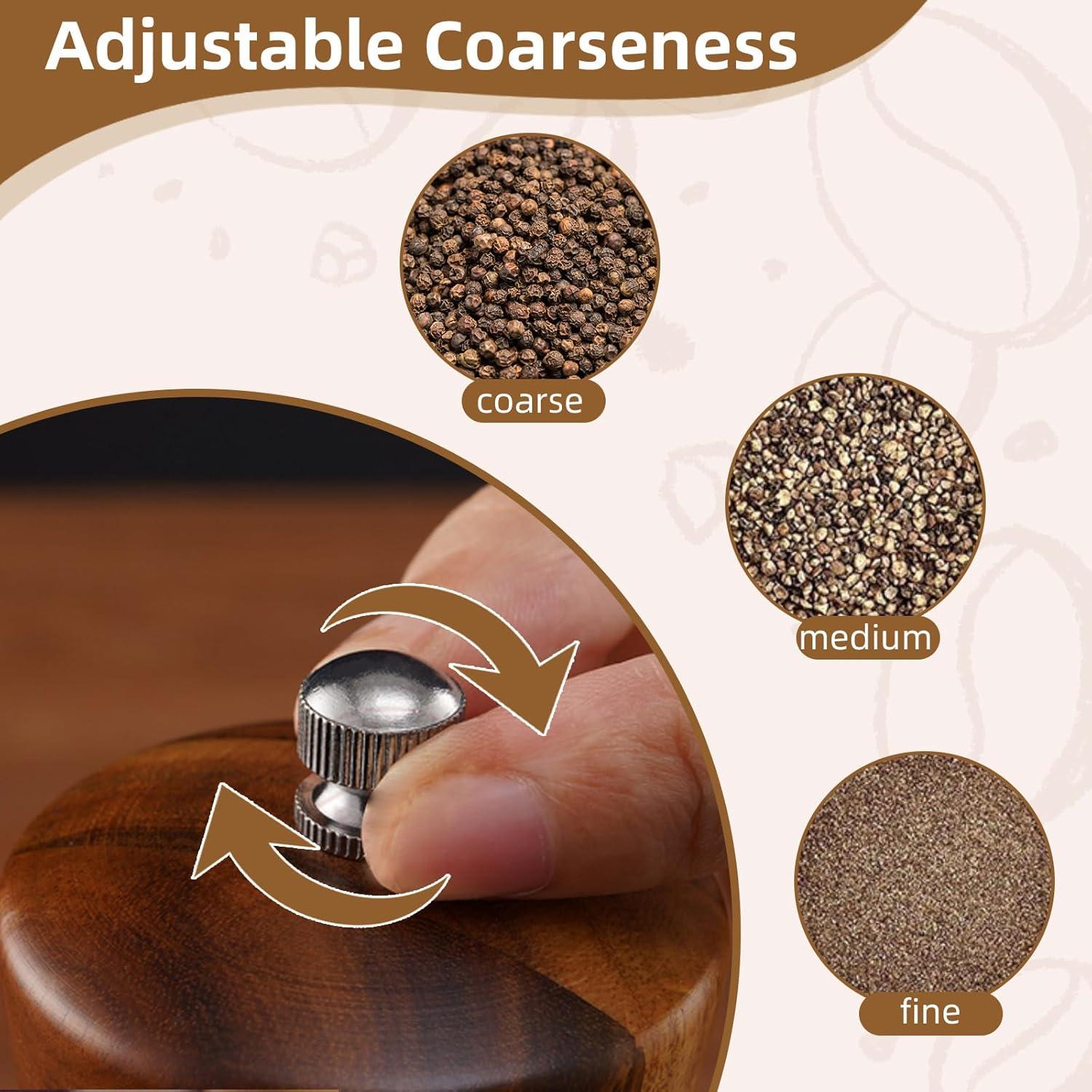 Juego de Molinillos de Sal y Pimienta SUPRNN 20 cm Madera Natural