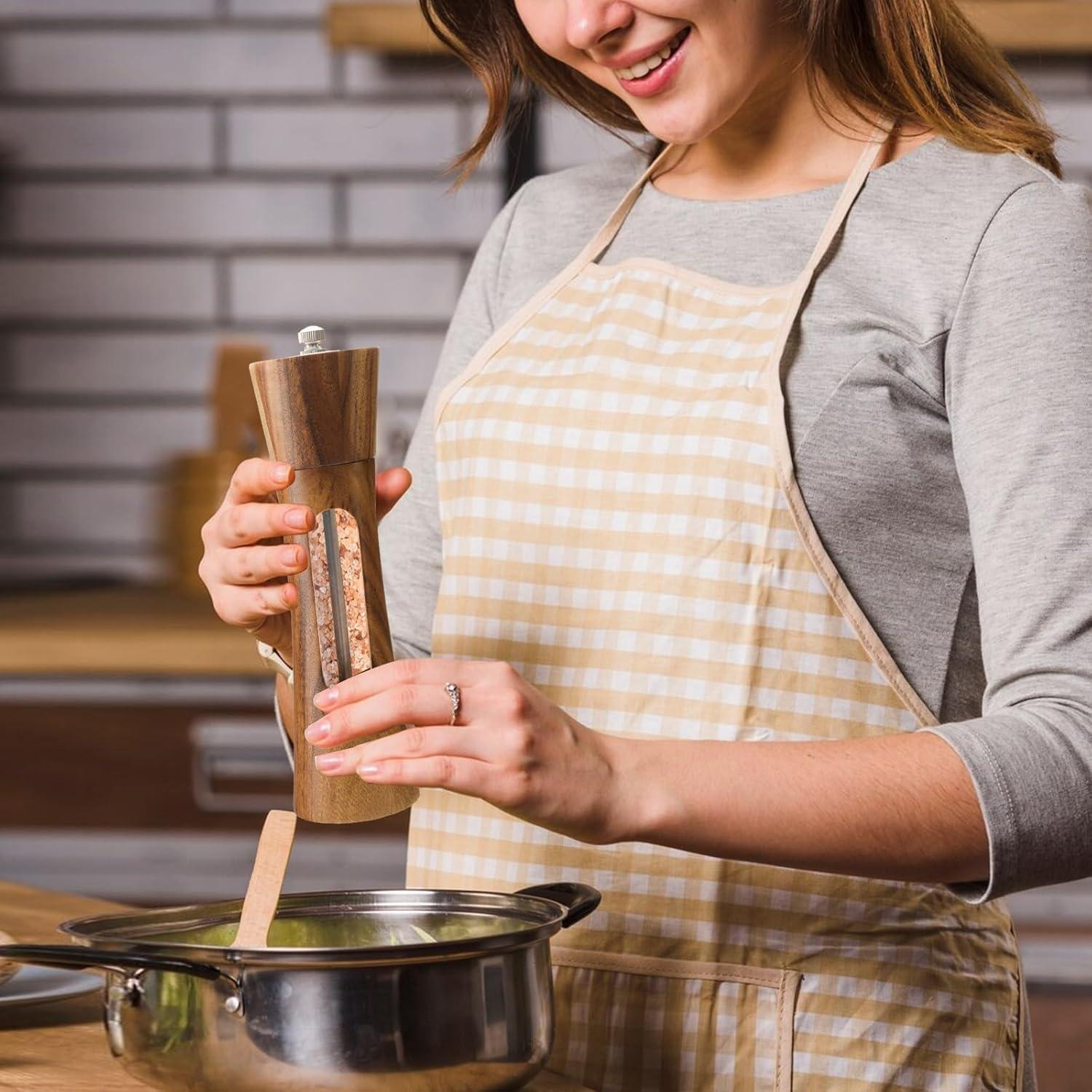 Juego de Molinillos de Sal y Pimienta SUPRNN 20 cm Madera Natural