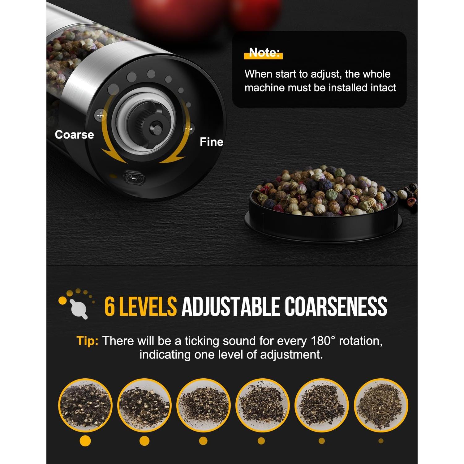 Juego de Molinillos Eléctricos de Sal y Pimienta MMH 66g