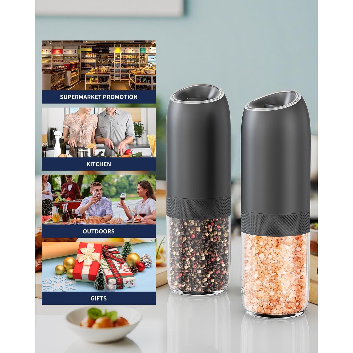 Molinillo Eléctrico de Sal y Pimienta CIRCLE JOY 176ml Negro