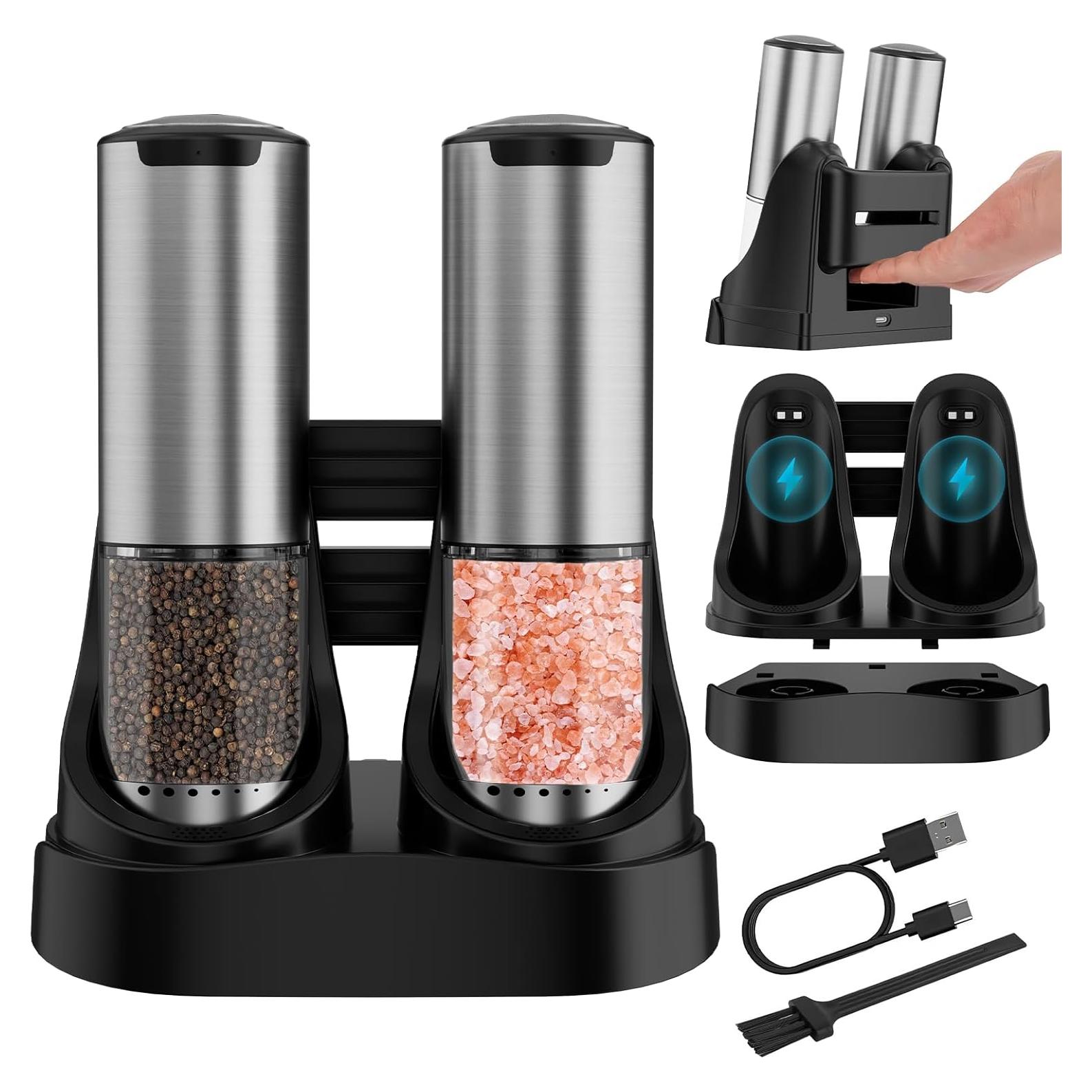Juego de Molinillos Eléctricos de Sal y Pimienta QTDHG 95ml