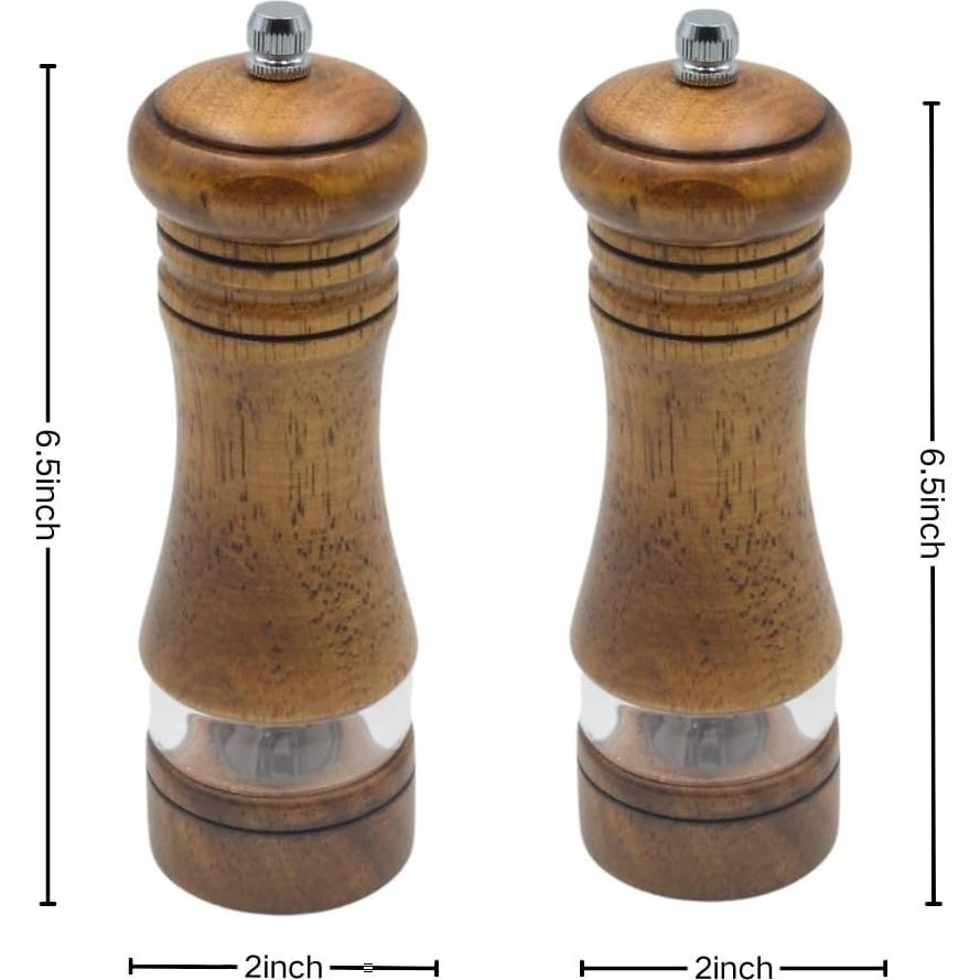 Juego de Molinillos de Sal y Pimienta MASALACO 16.5 cm Madera