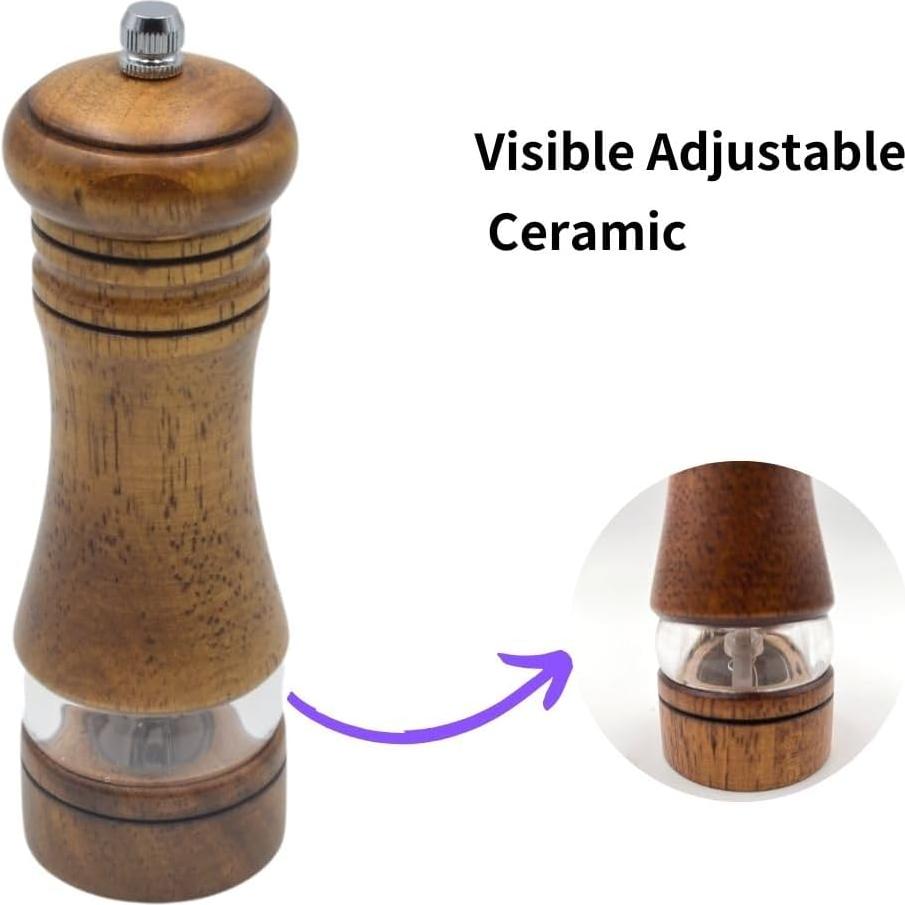 Juego de Molinillos de Sal y Pimienta MASALACO 16.5 cm Madera