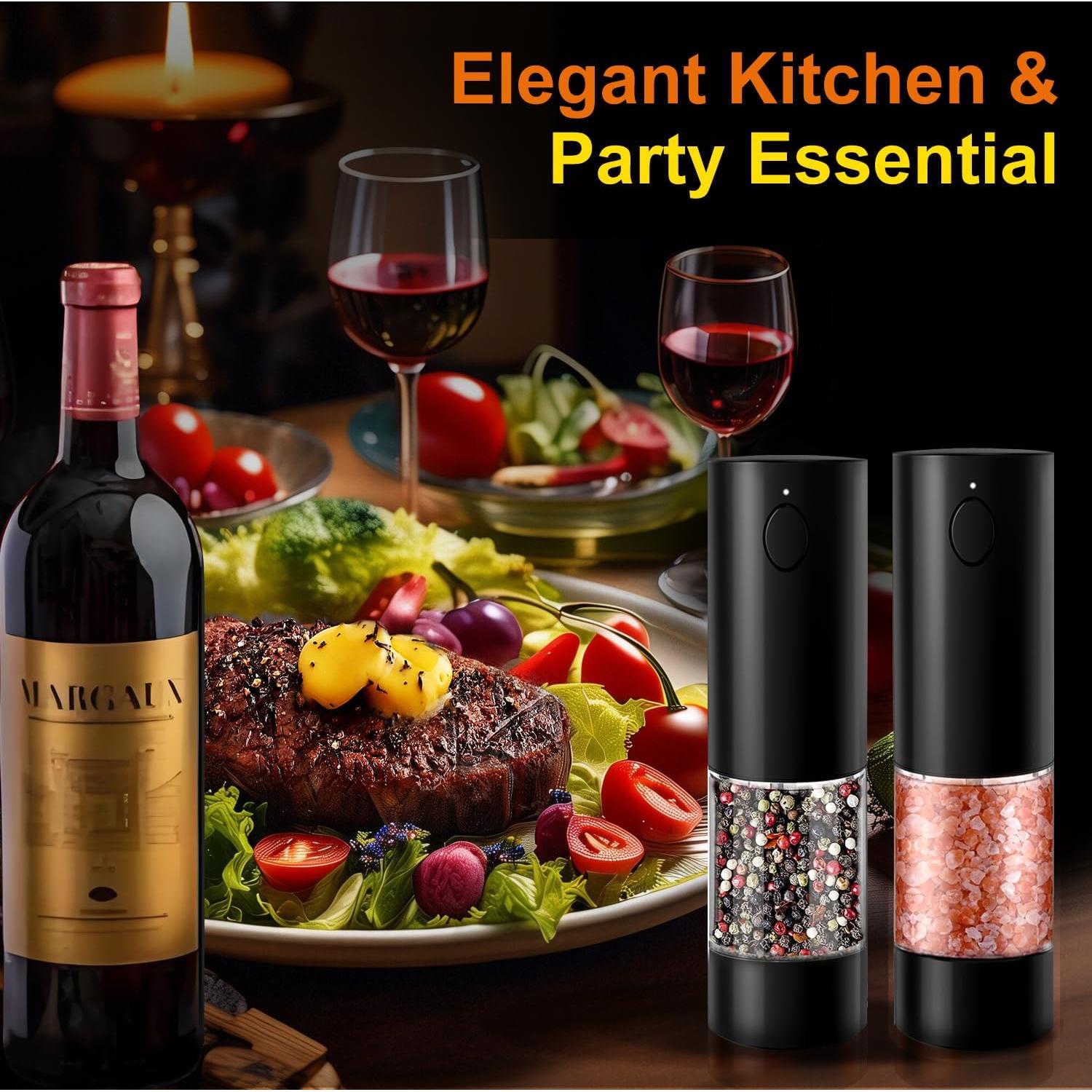 Juego de Molinillos Eléctricos de Sal y Pimienta VGY 95ml