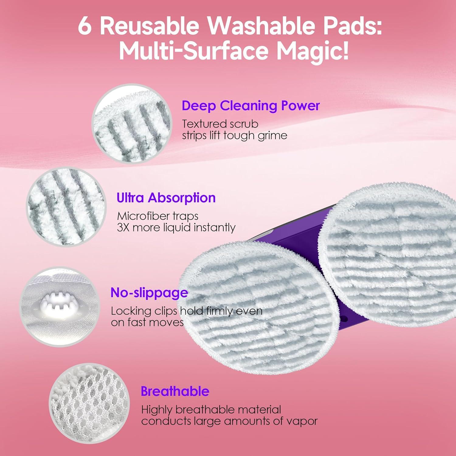 Fregona de Vapor BOJUK F2-D2 1500W con 6 Almohadillas Rotativas