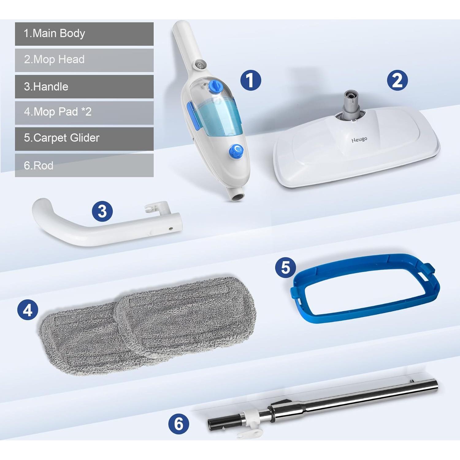 Mopa de Vapor Neugo NE-033 1200W Ajustable 450ml para Pisos