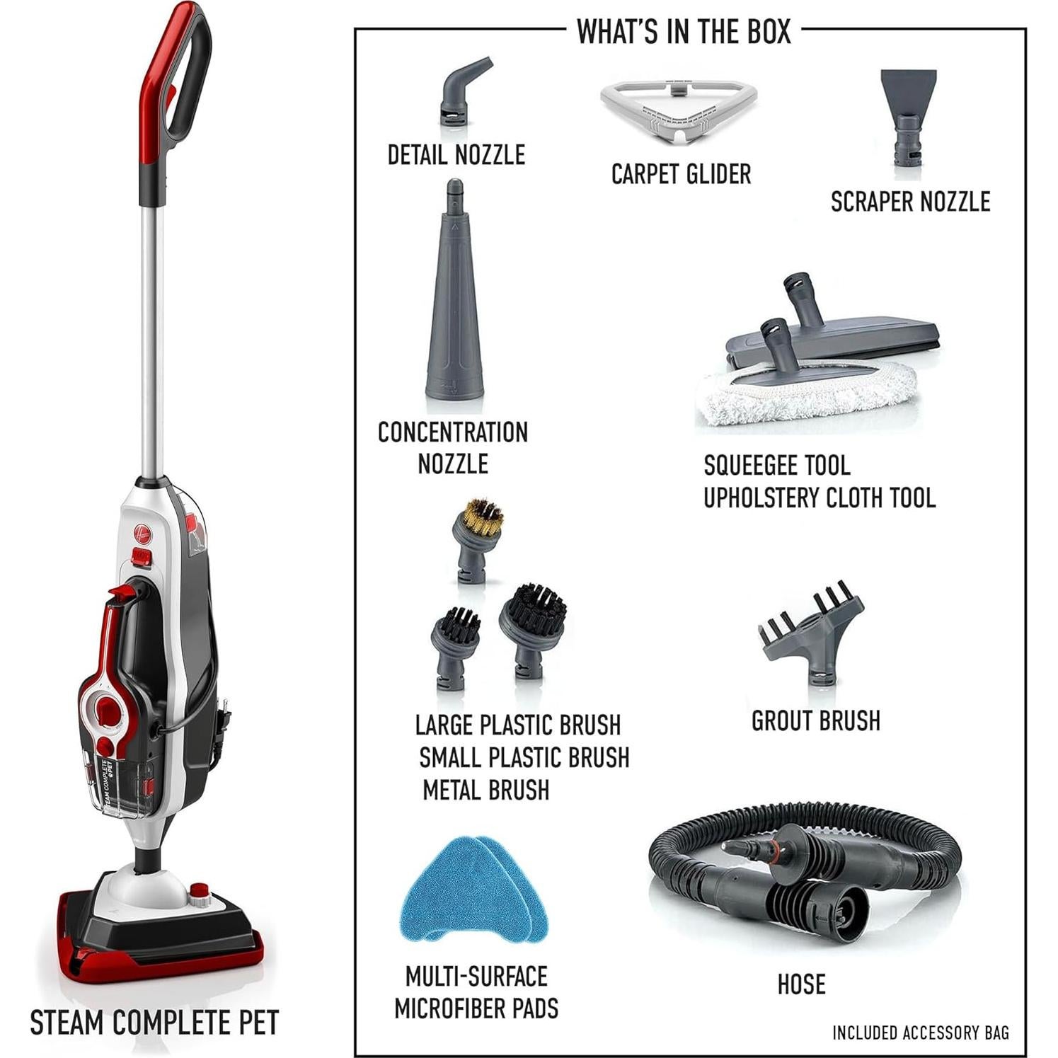 Limpiador a Vapor Hoover Steam Complete Pet 10 en 1 - 1000W