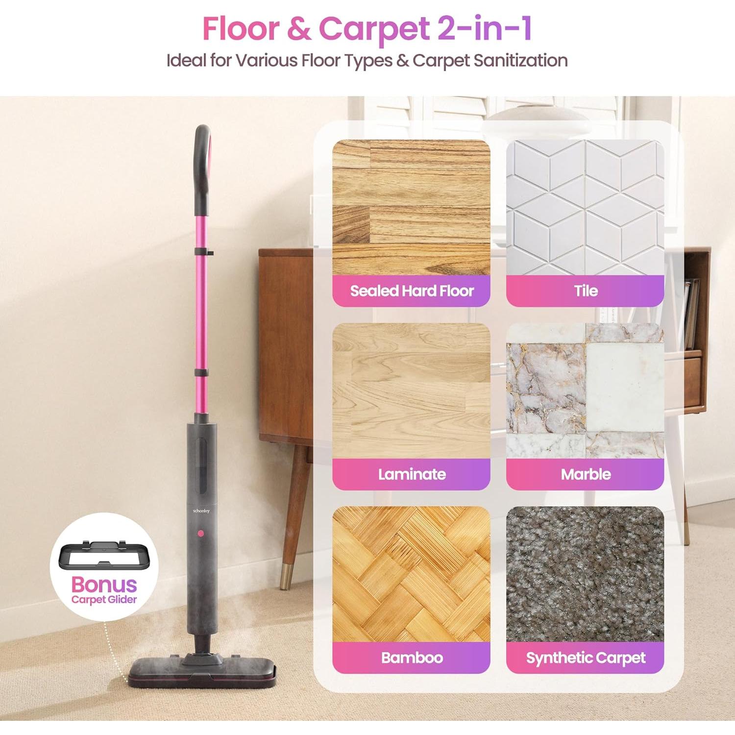 Trapeador de Vapor Schenley 1200W Calentamiento 15s Ligero