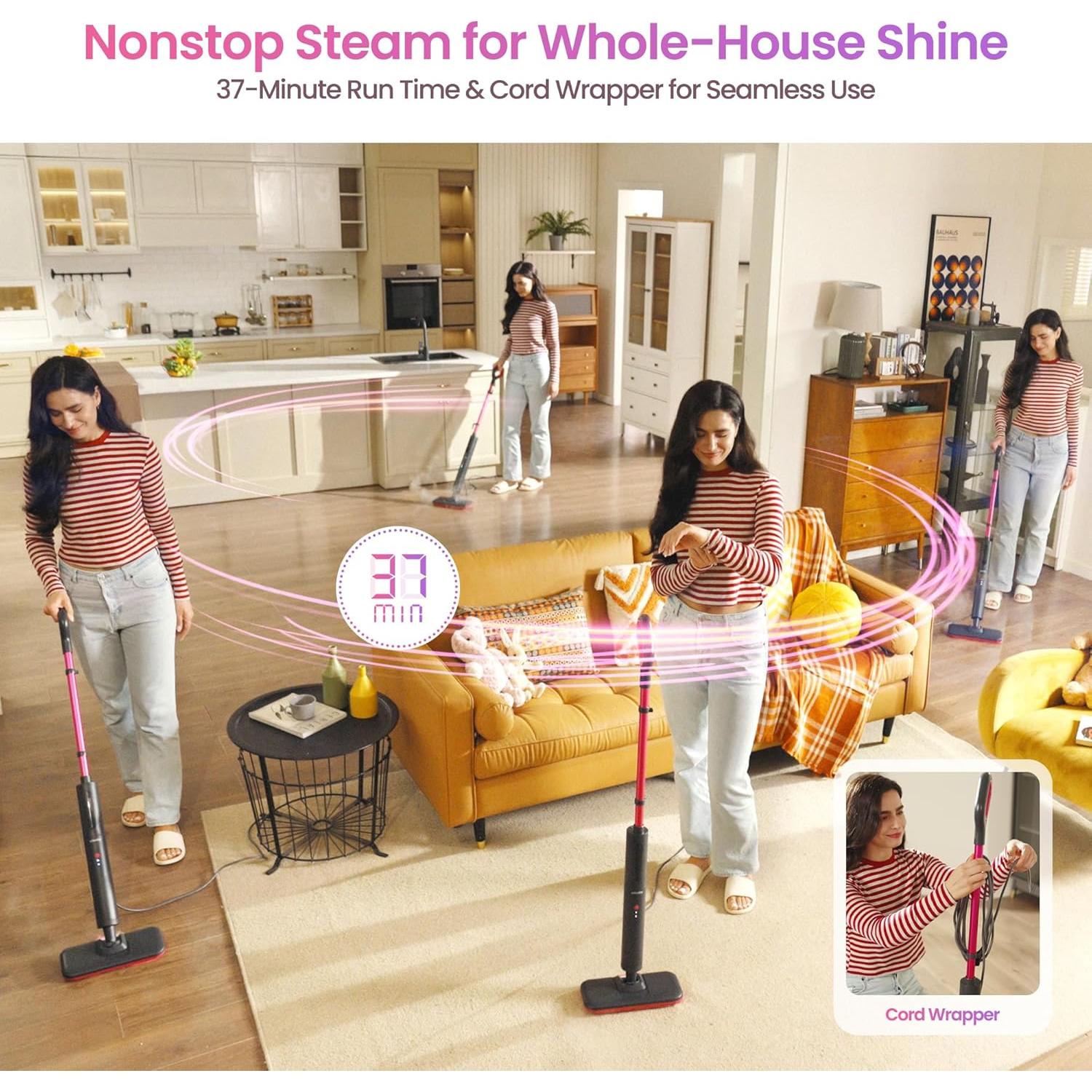 Trapeador de Vapor Schenley 1200W Calentamiento 15s Ligero