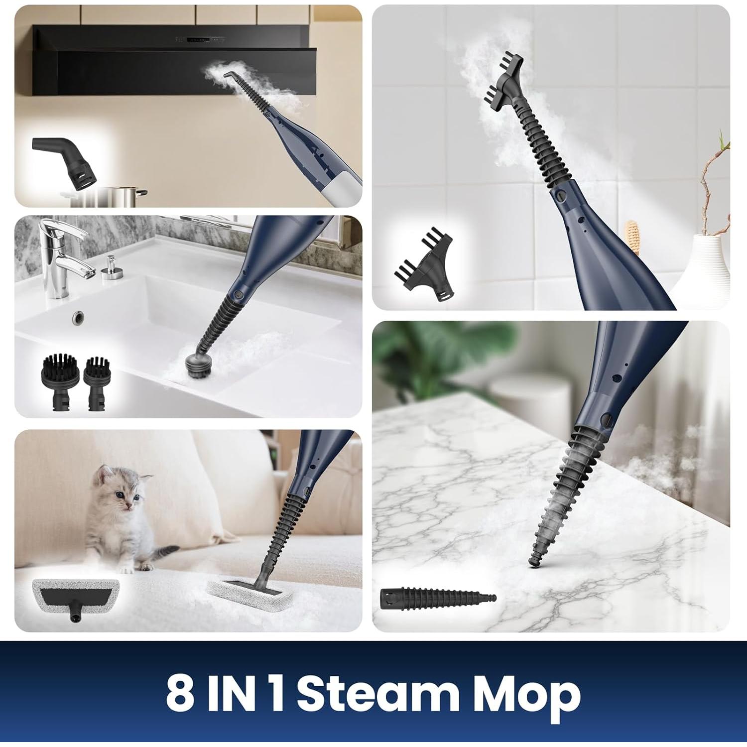 Mopa de Vapor DEVOAC VM6 10 en 1 con Almohadillas Rotativas