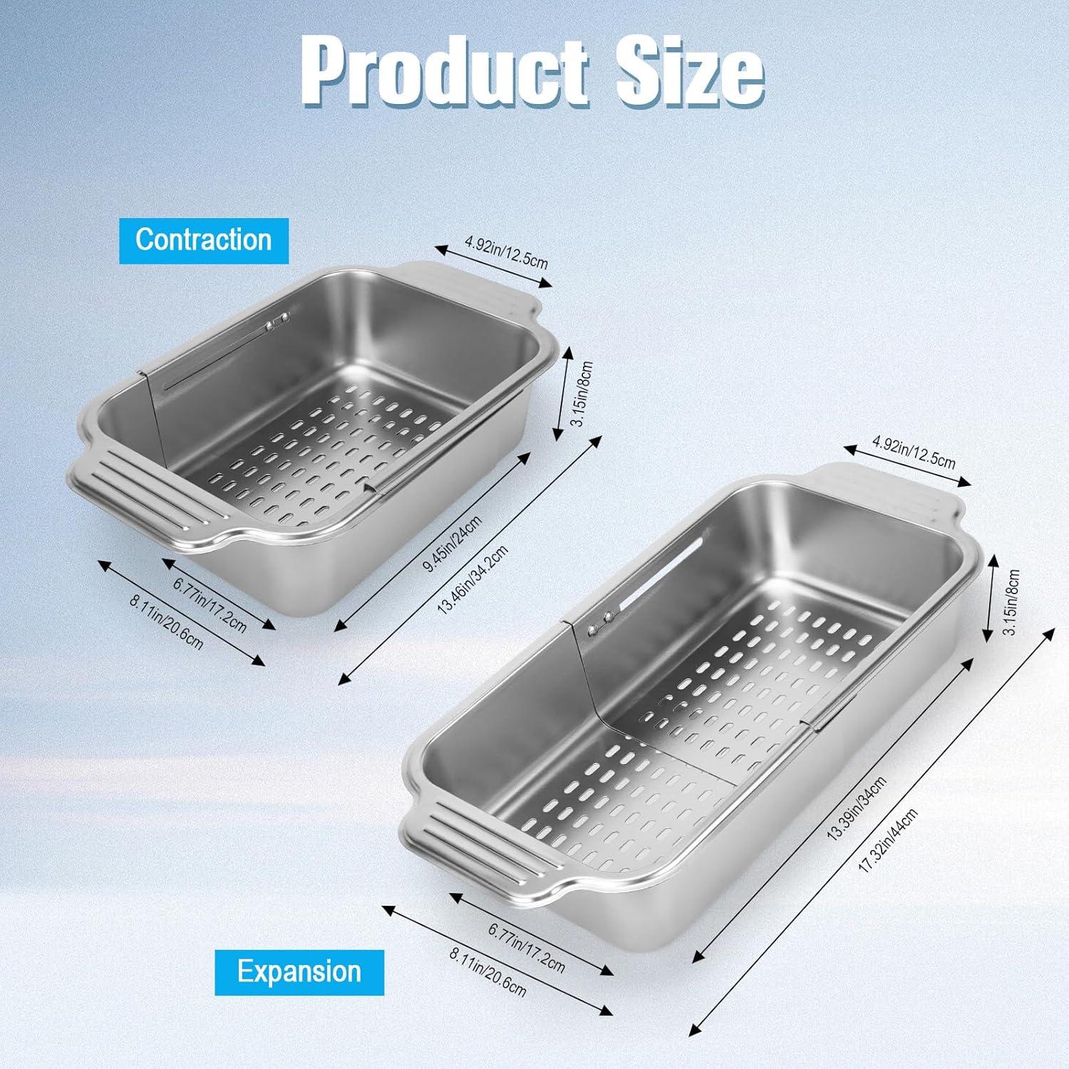 Colador Plegable IEMIEBSHA de Acero Inoxidable 34-44cm