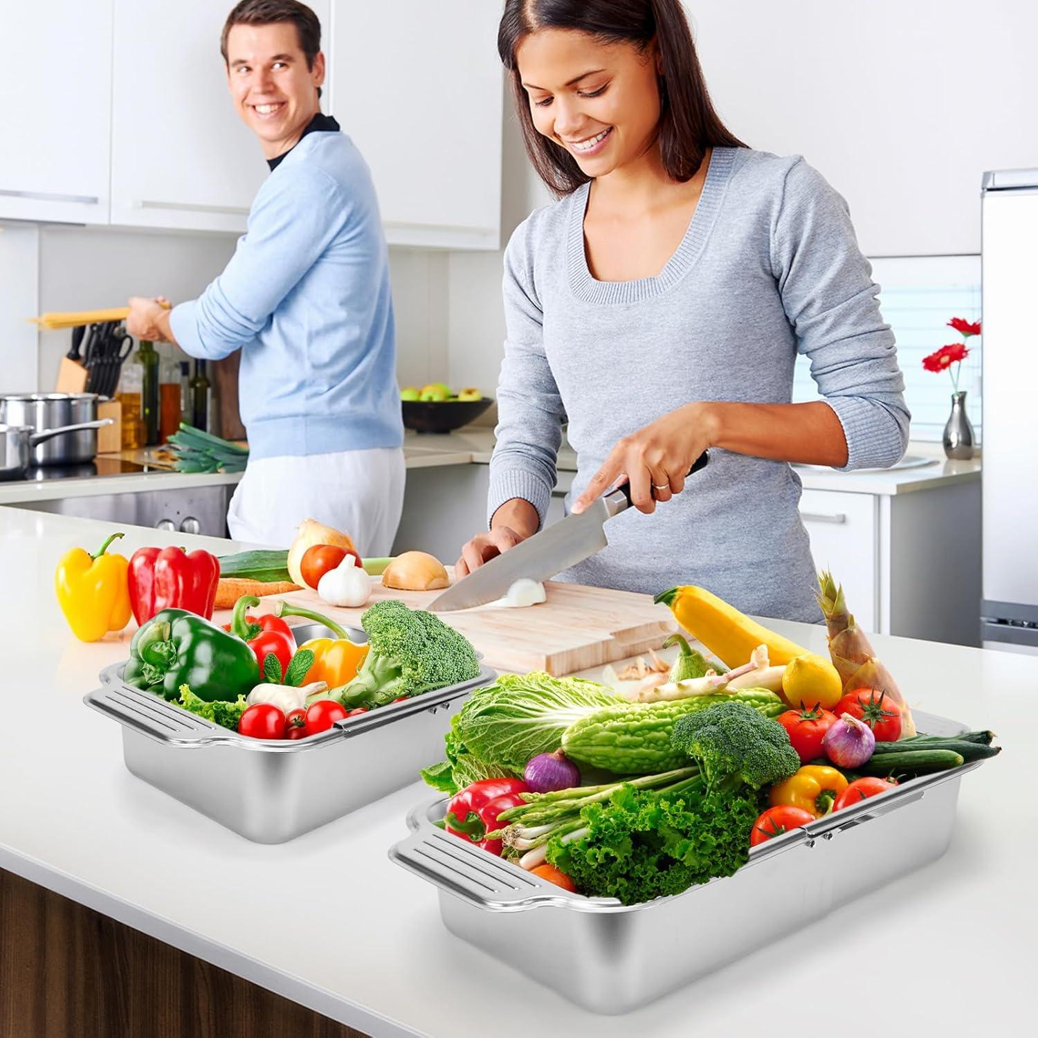 Colador Plegable IEMIEBSHA de Acero Inoxidable 34-44cm