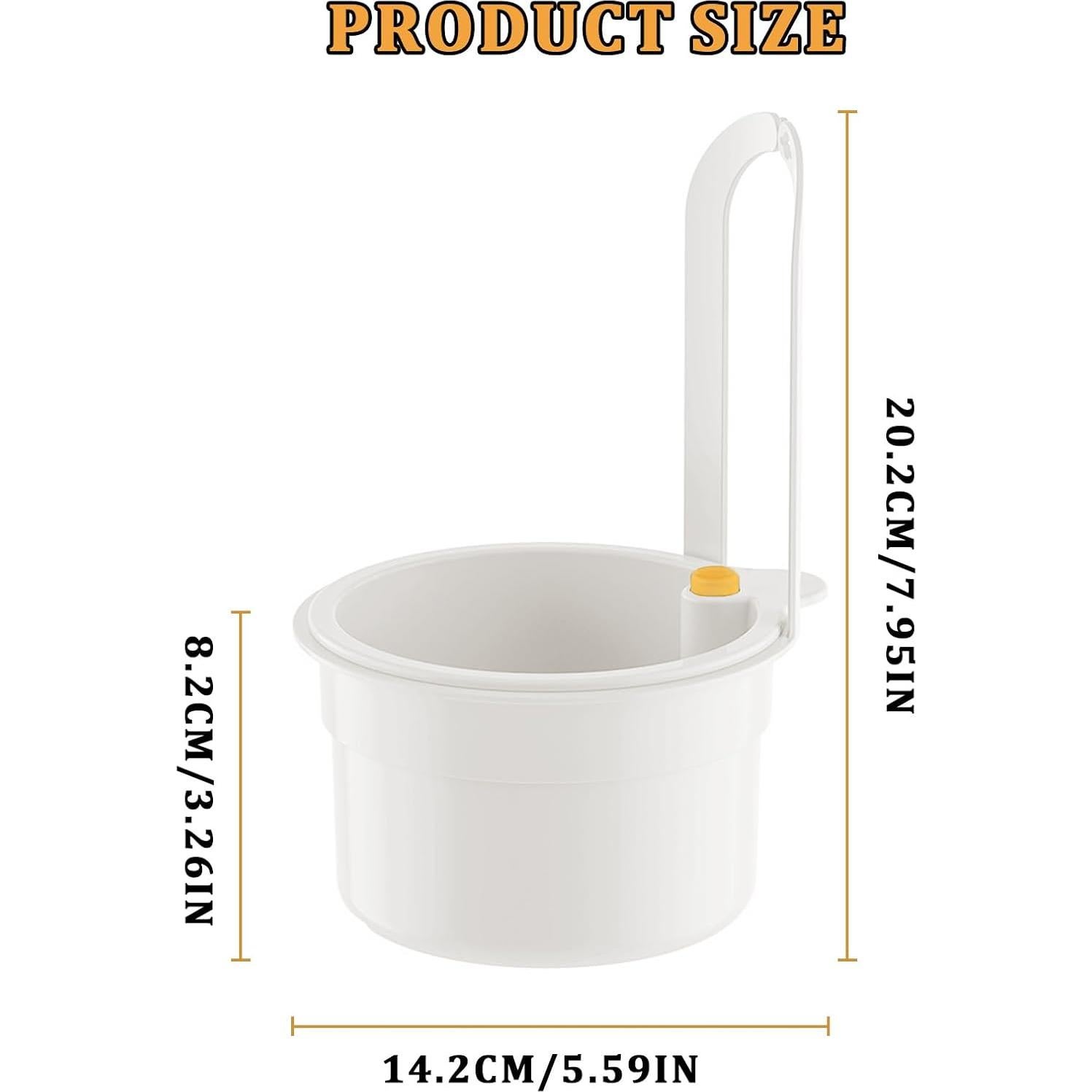 Canasta Colador Drenaje Fregadero QIEPOMI Blanco 20.16cm