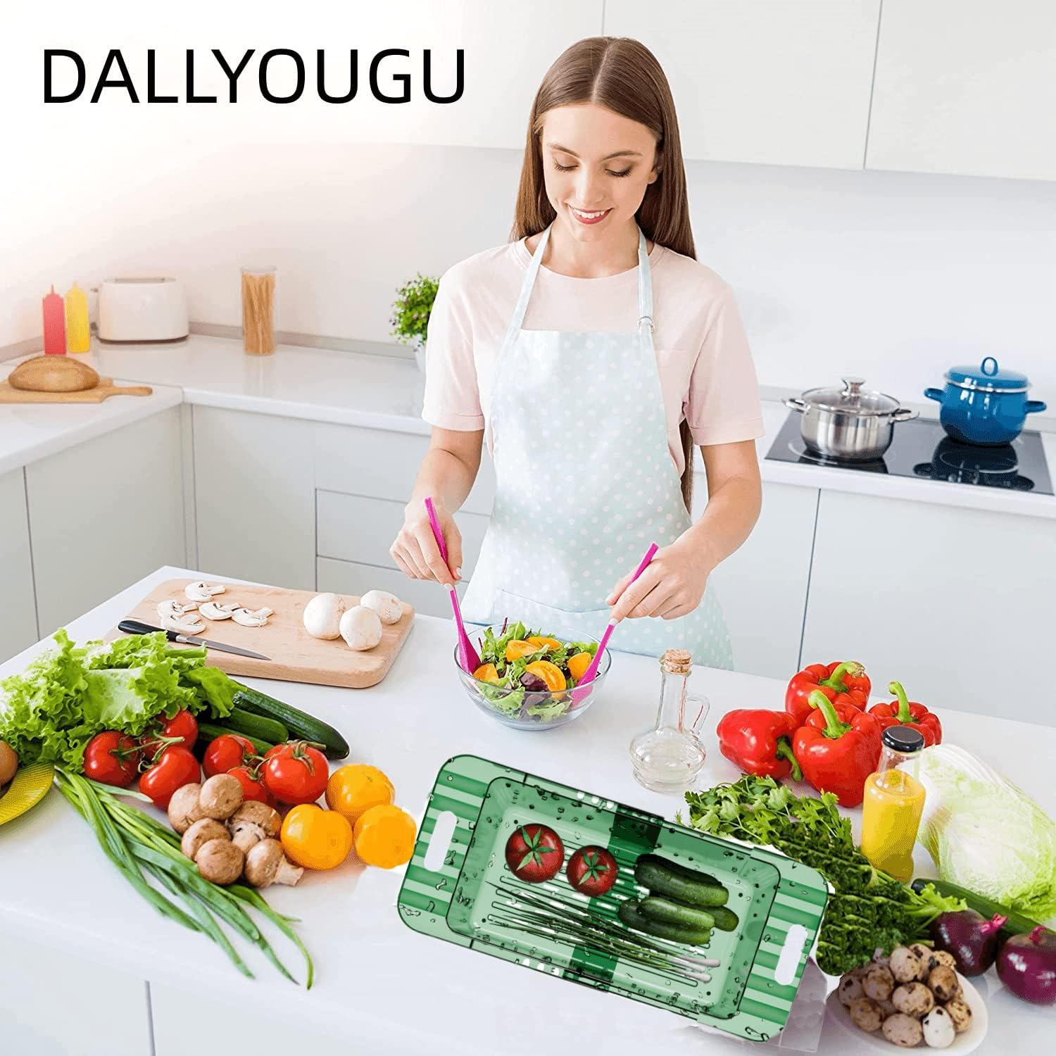 Colador Colapsable DALLYOUGU Verde Claro para Fregadero