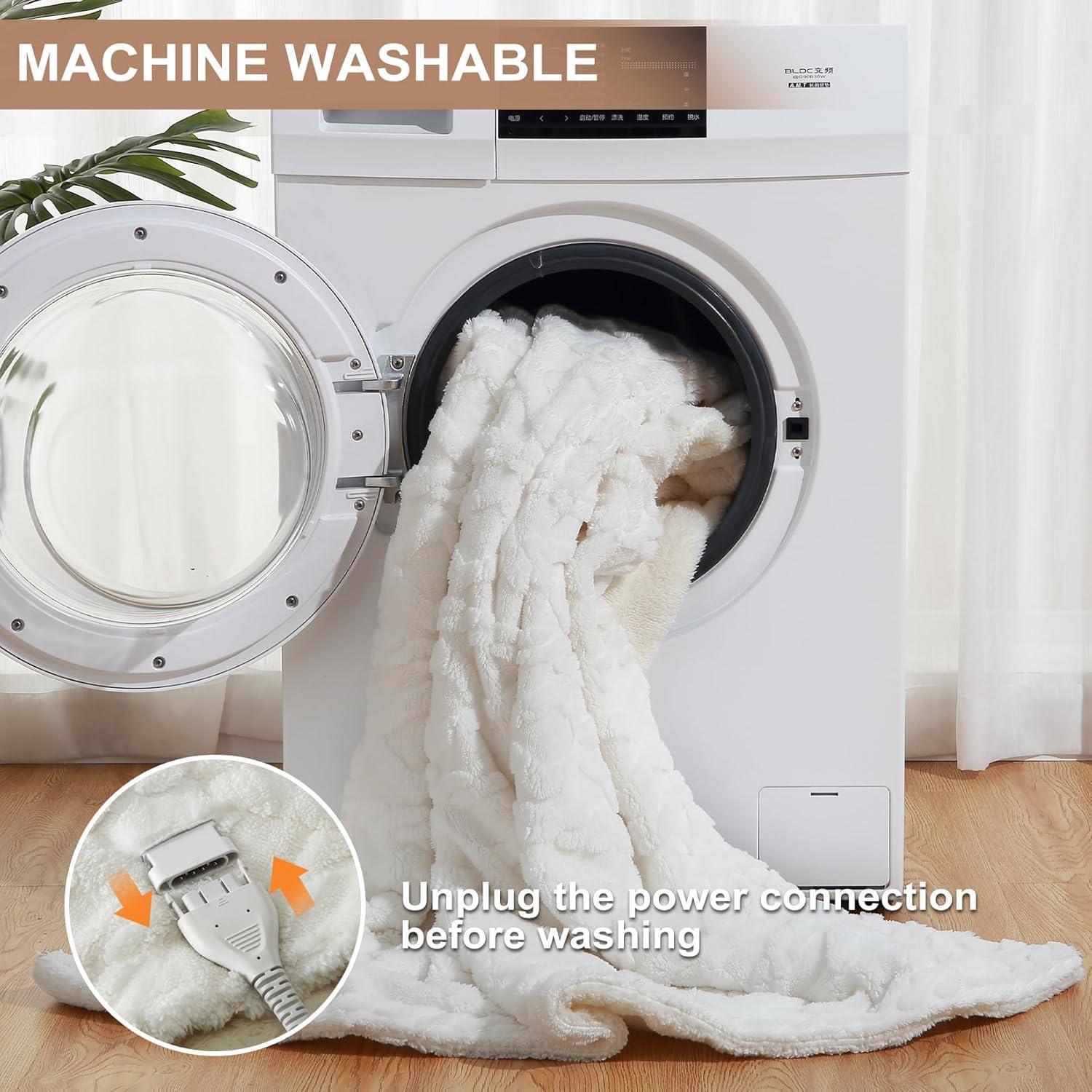 Manta Eléctrica CAROMIO King Sherpa 90x100cm 10 Niveles Calor