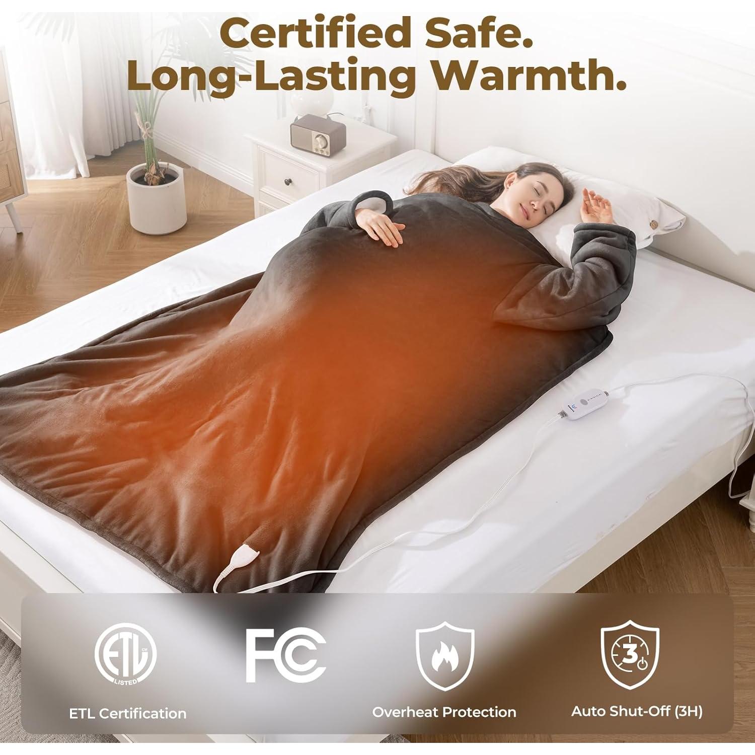 Manta Térmica Eléctrica Kozyus 50x70 cm con Bolsillo para Pies