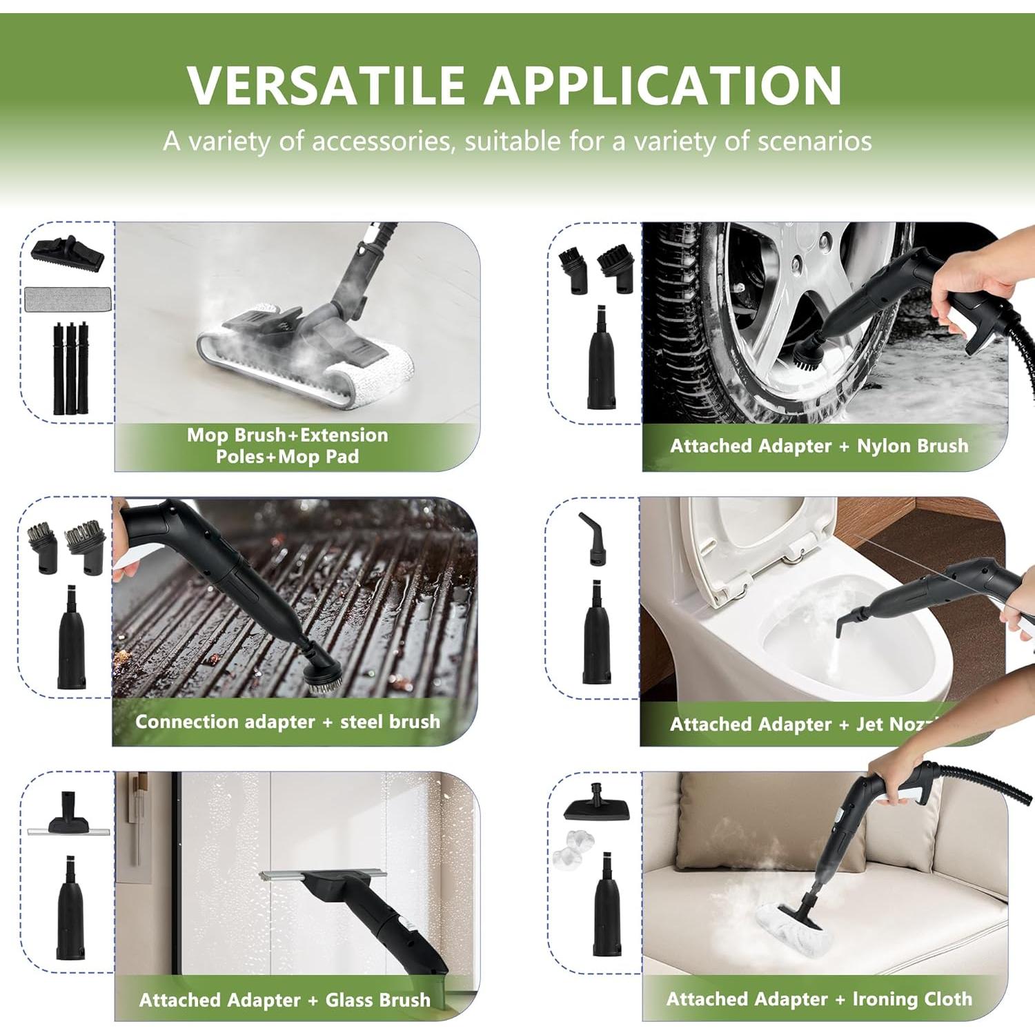 Limpiador a Vapor Guardian 1800W 1.5L 23 Accesorios Blanco