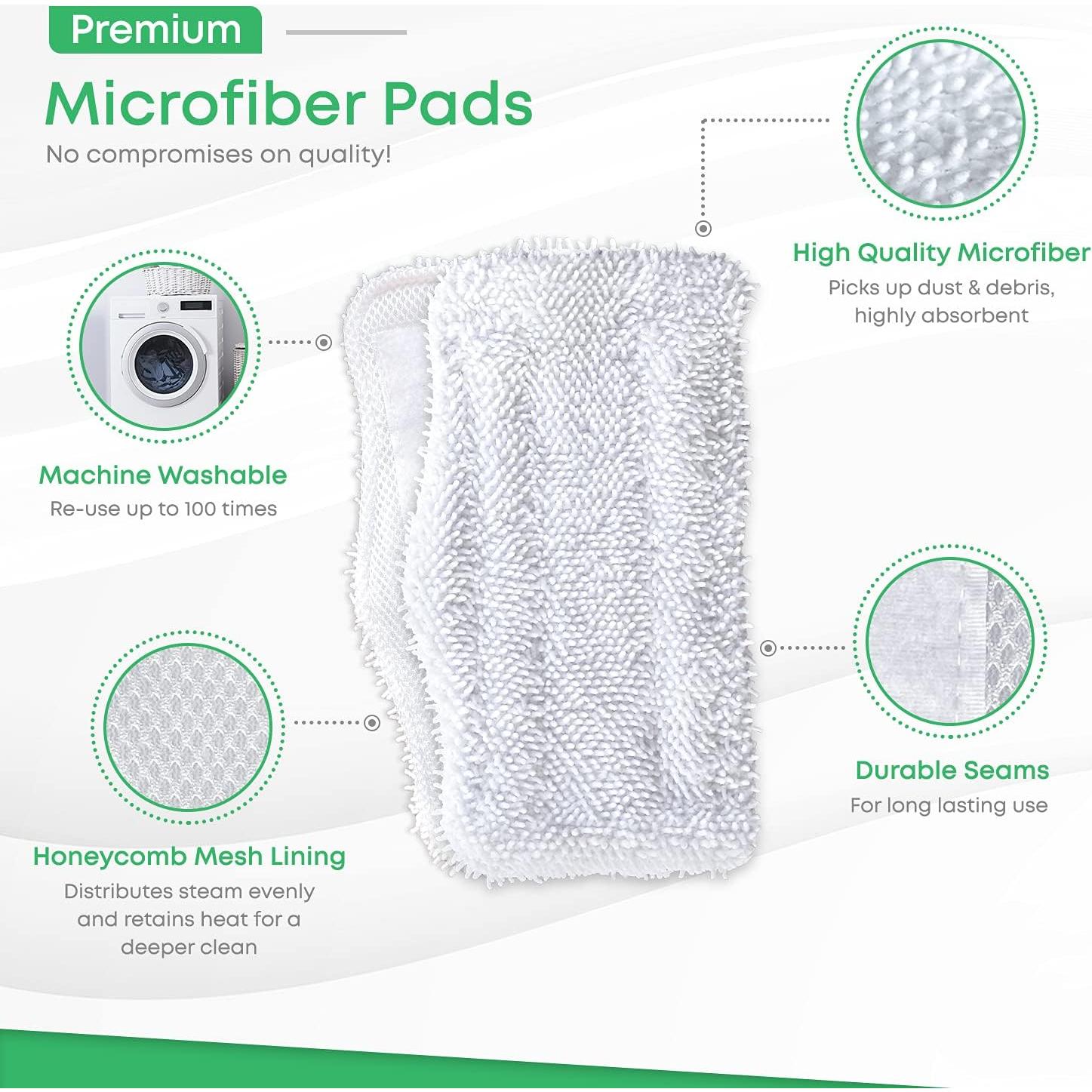 Paquete de 4 Almohadillas de Microfibra Turbo para Mopa Shark