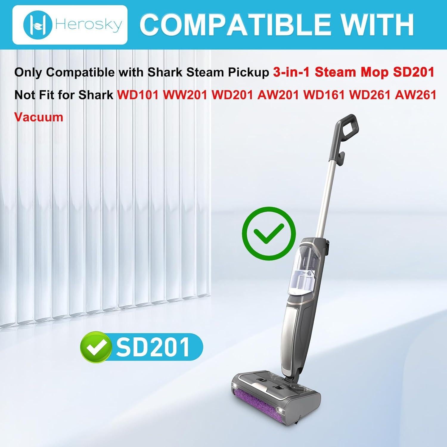 2 Rodillos de Repuesto SD201 Herosky para Mop de Vapor Shark