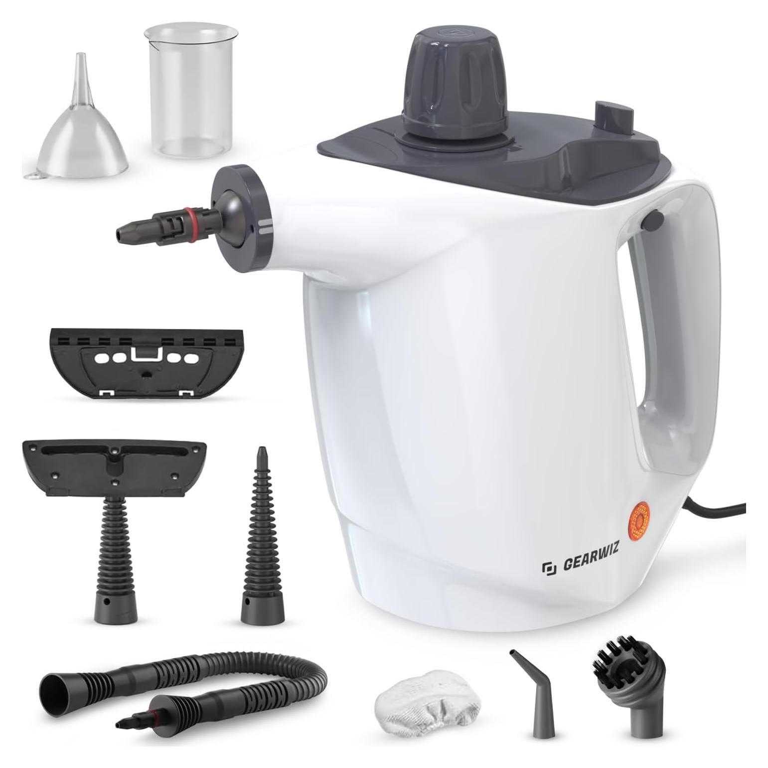 Limpiador de Vapor de Mano Gearwiz Wiz - 1000W, 450ml, 9 Accesorios