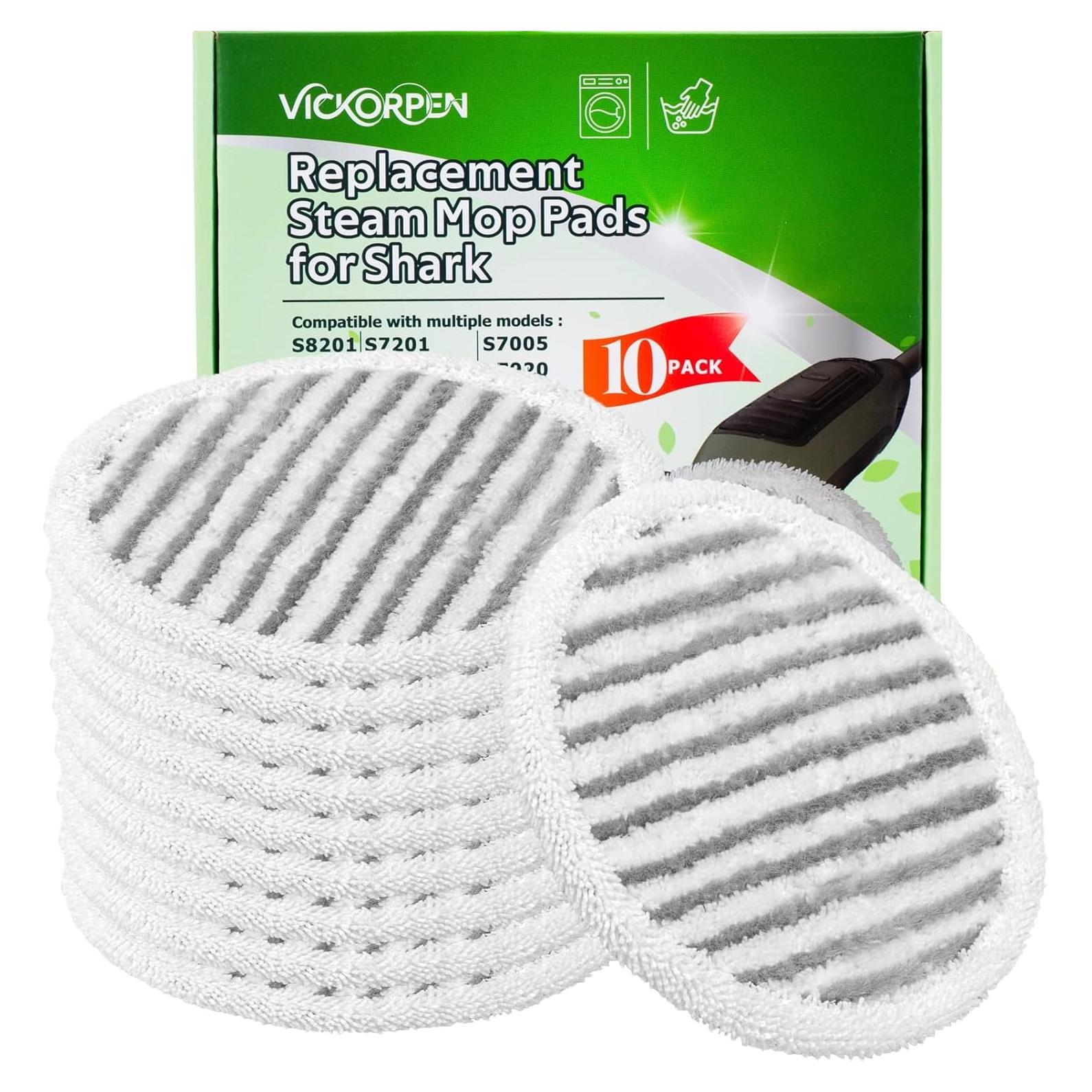 Paquete de 10 almohadillas de microfibra Vickorpen para mopa de vapor