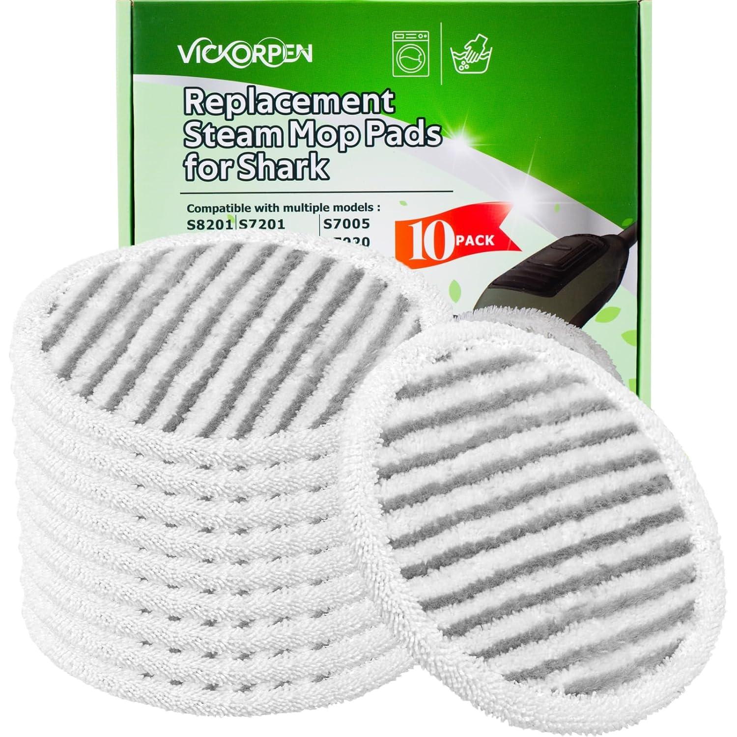 Paquete de 10 almohadillas de microfibra Vickorpen para mopa de vapor