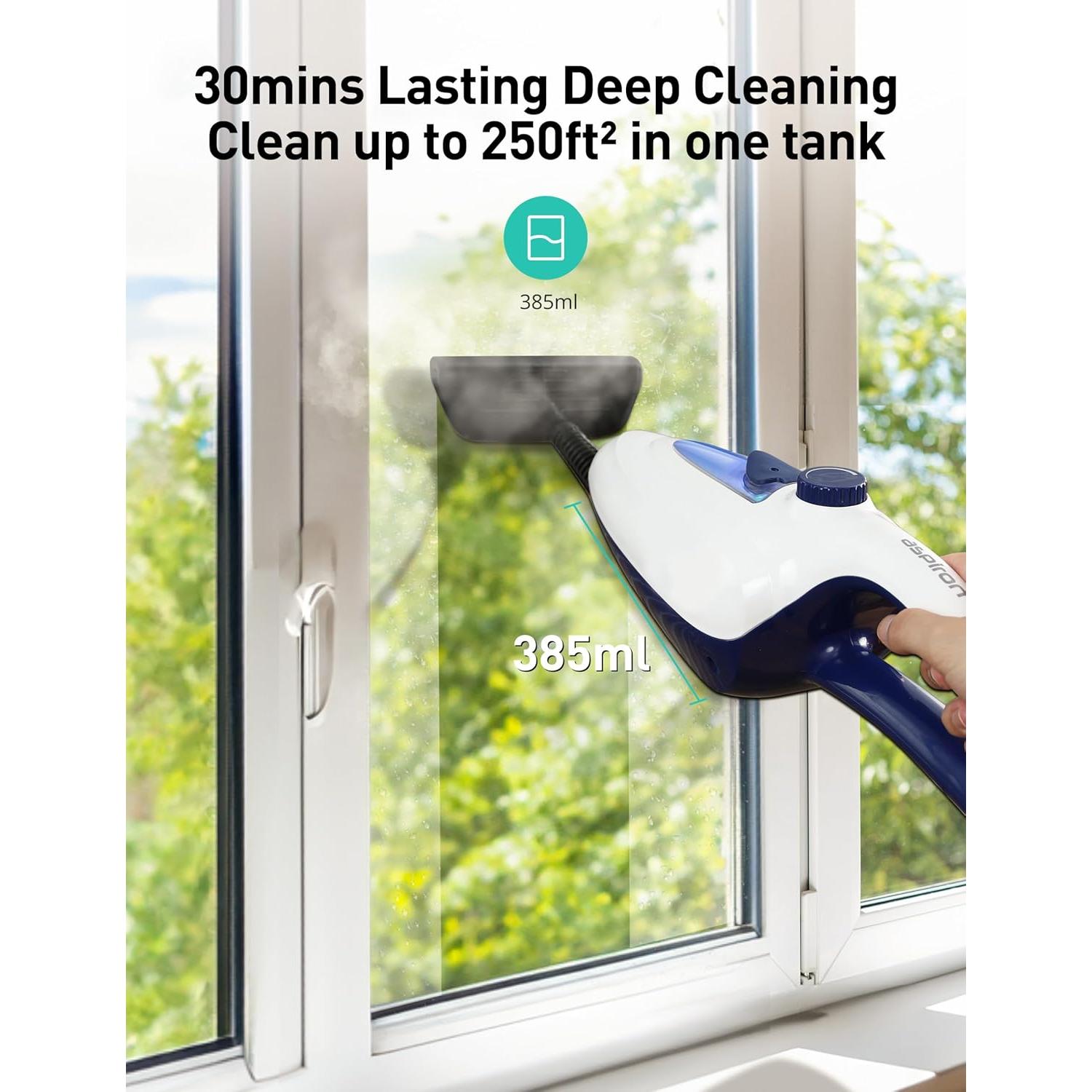 Mopa de Vapor Aspiron 1500W 12 en 1 Calentamiento Rápido 15s