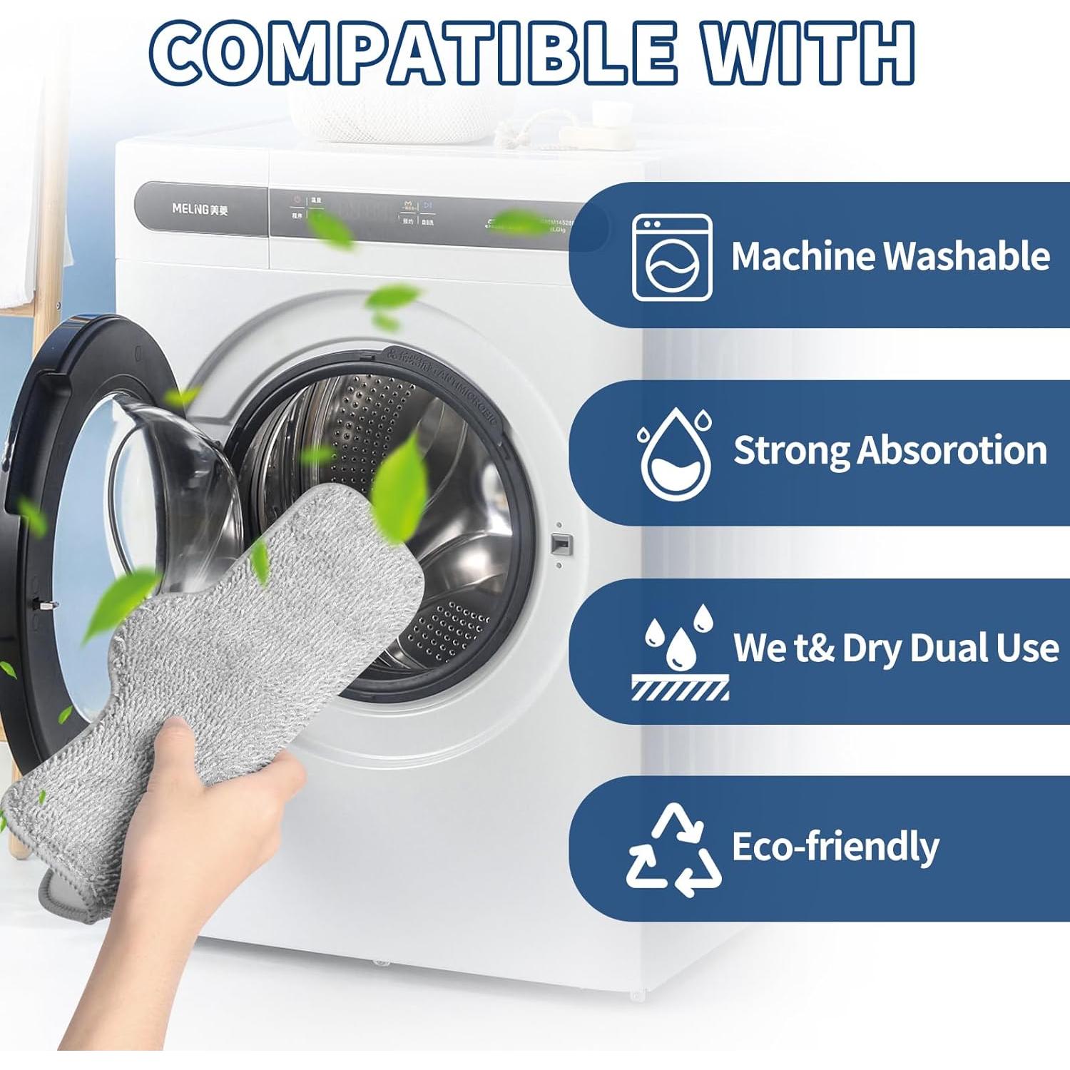 Paños de Mopa de Vapor Yicotira 4 Paquete Microfibra Lavables