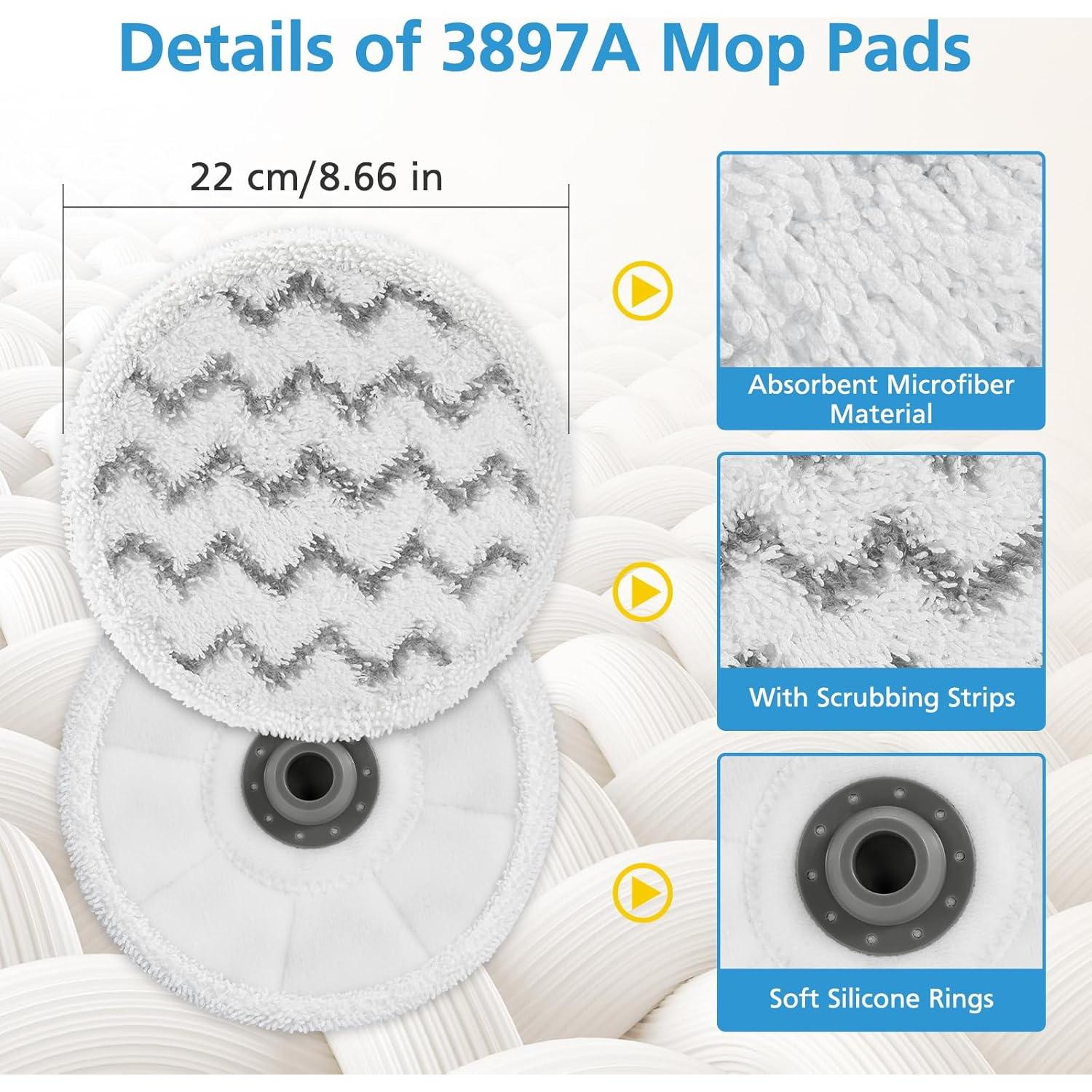6 Almohadillas de Repuesto Bissell 3897A/3712 Microfibra