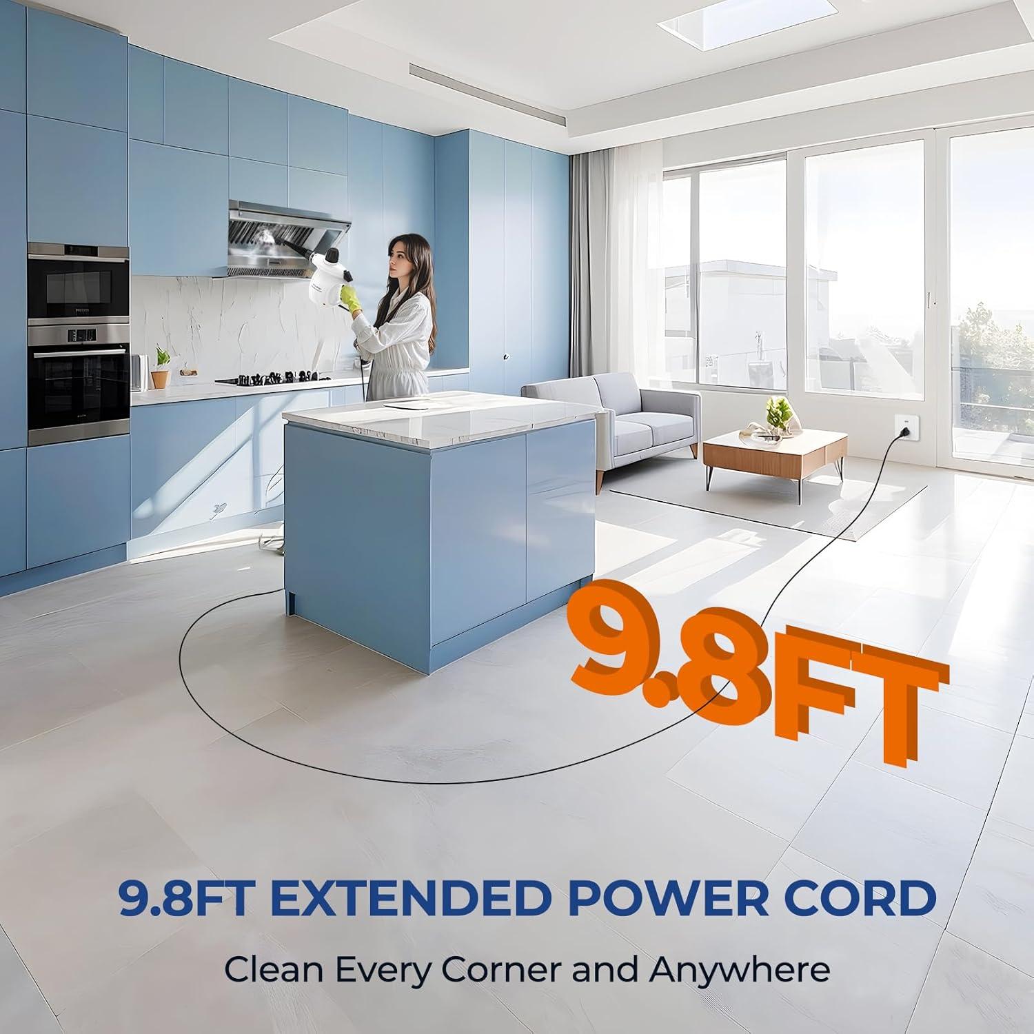 Limpiador a Vapor LABIGO EM-323 13PCS 1050W Blanco y Negro