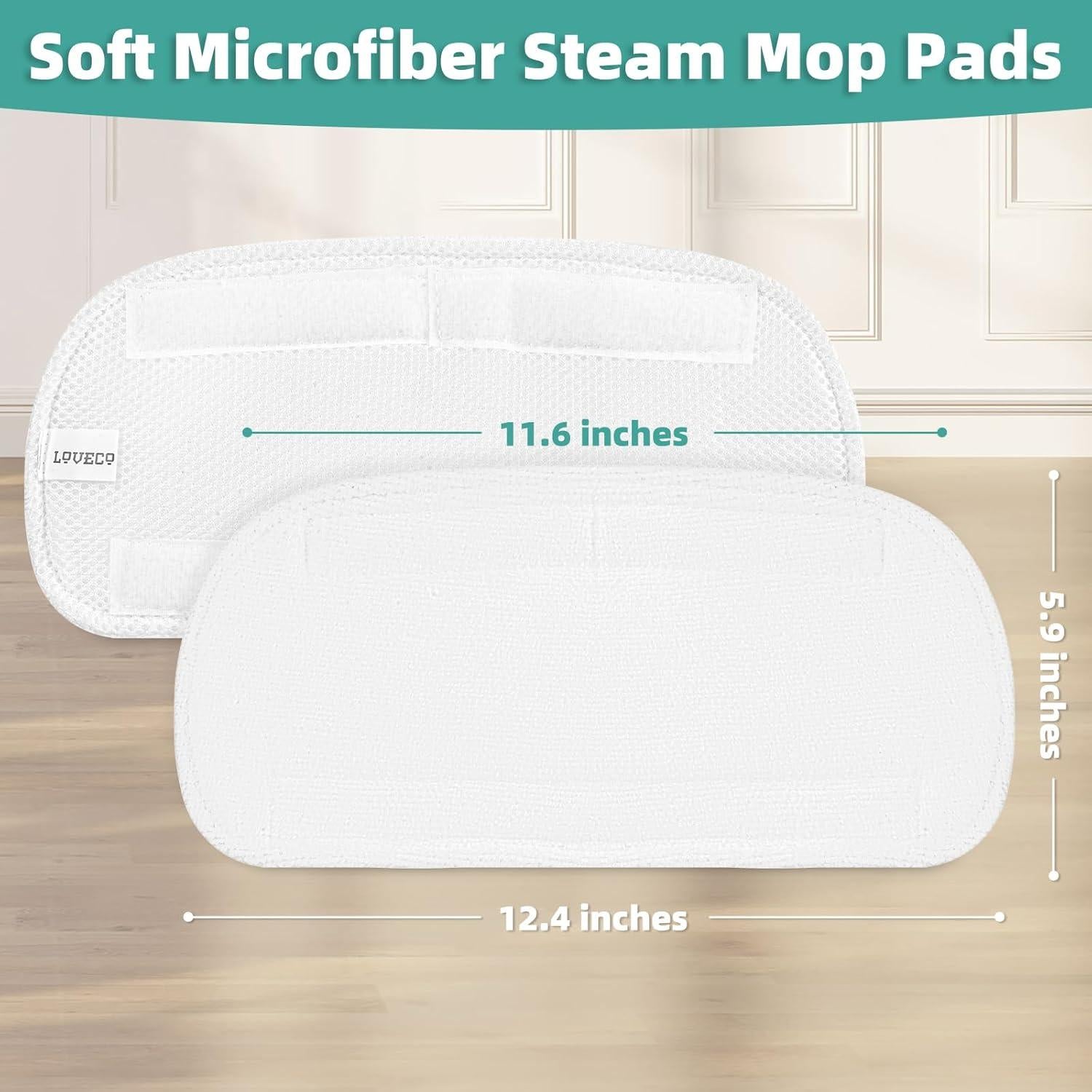 Almohadillas de Vapor Reutilizables Loveco para Mop 31.5x15cm
