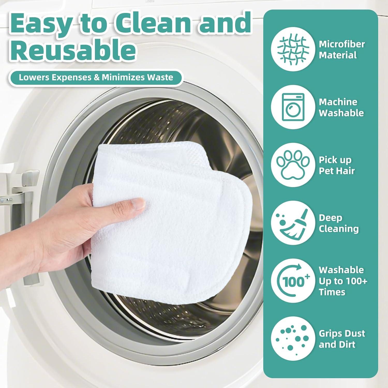 Almohadillas de Vapor Reutilizables Loveco para Mop 31.5x15cm