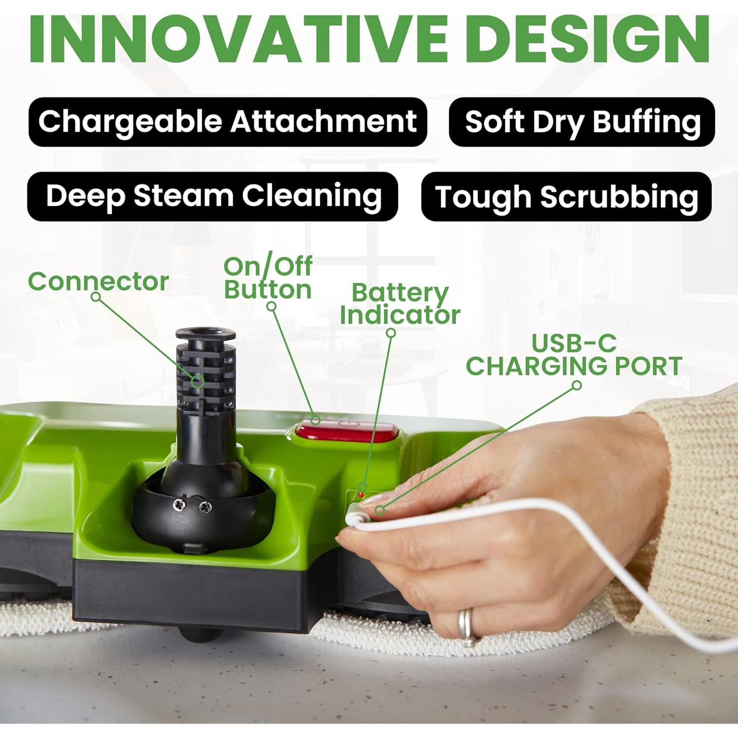 Cabezal de Mopa de Vapor H2O MOP X5 3 en 1 - Limpieza y Pulido