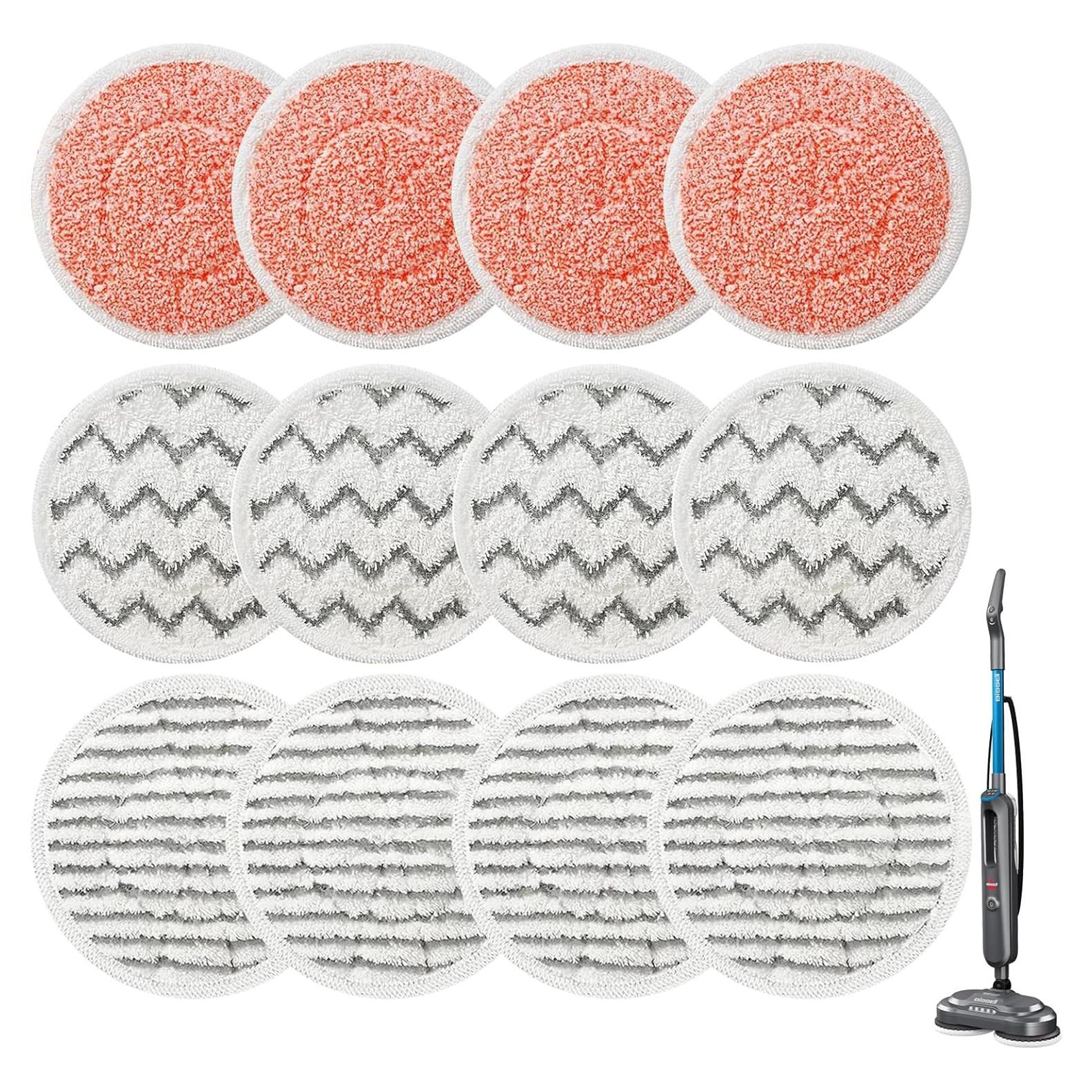 Paquete de 12 almohadillas de fregado LesinaVac para Bissell 3897A