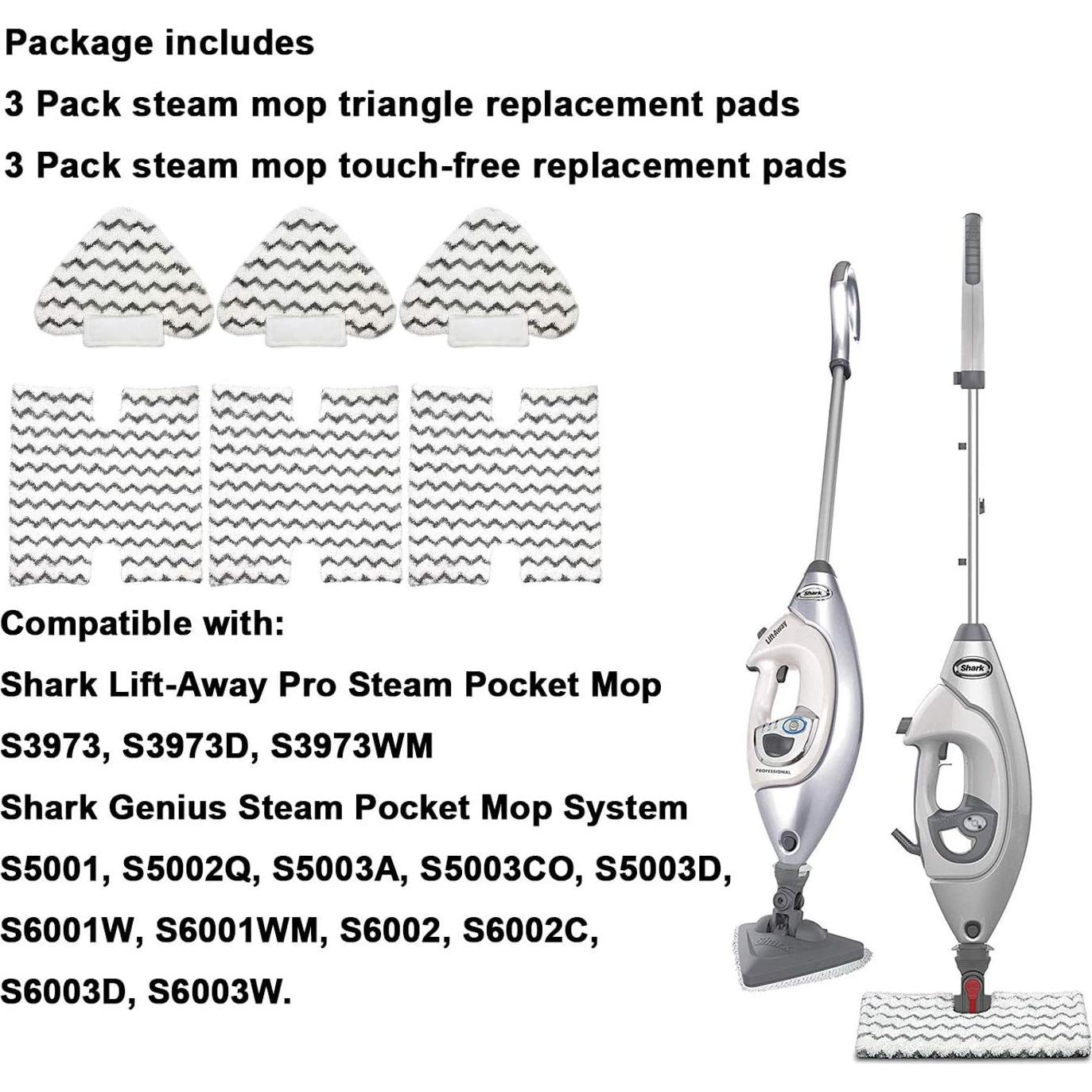 Paquete de 6 almohadillas de microfibra Extolife para mopa Shark