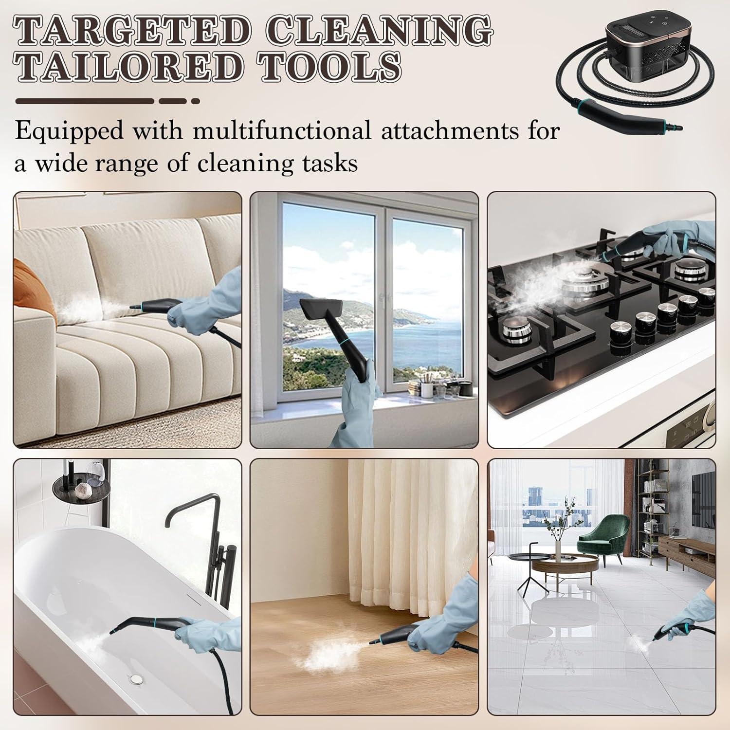 Limpiador de Vapor Happudeok 2500W 1250ml Portátil Multiusos