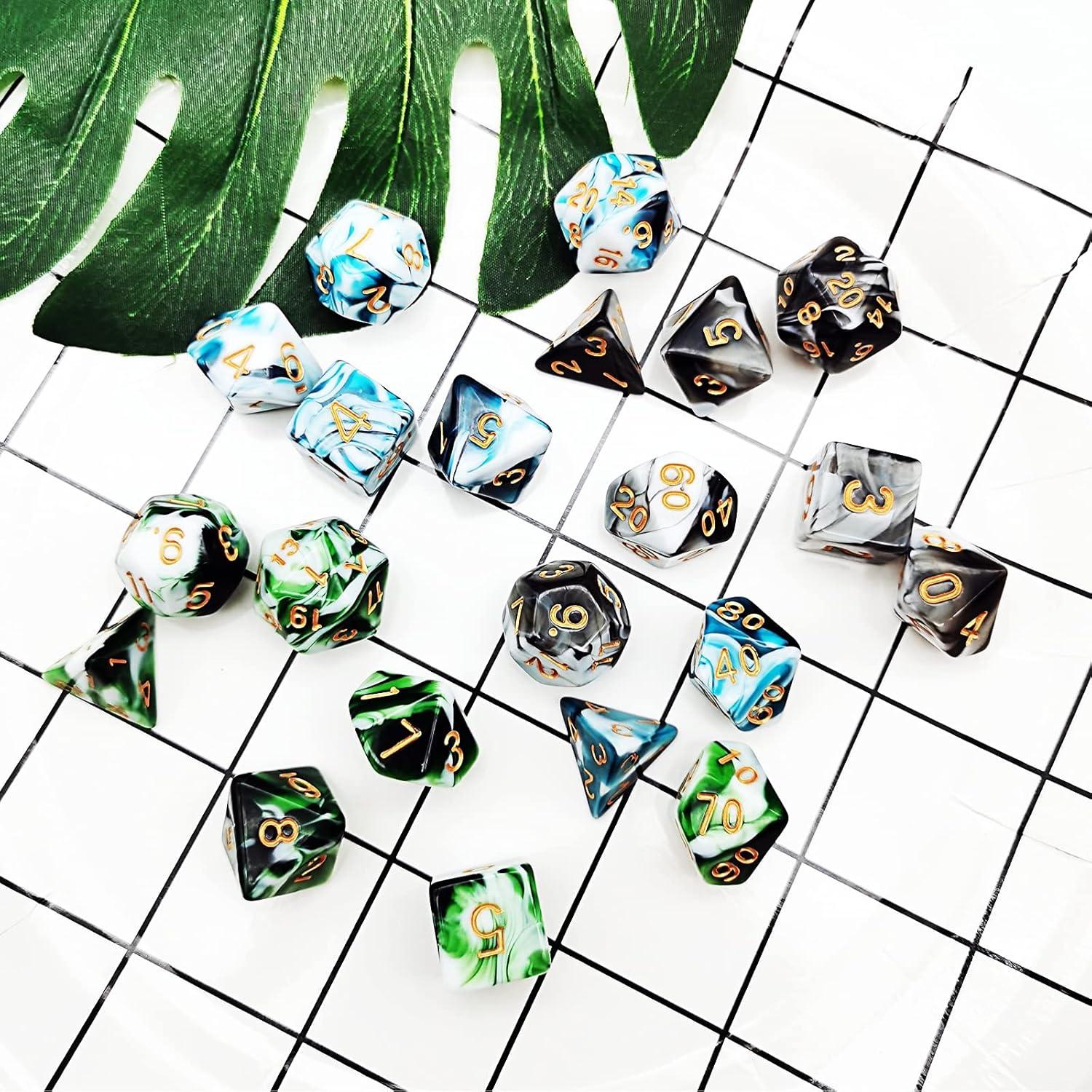 Juego de Dados Poliedricos DND QHFLY 3 Juegos con Bolsas