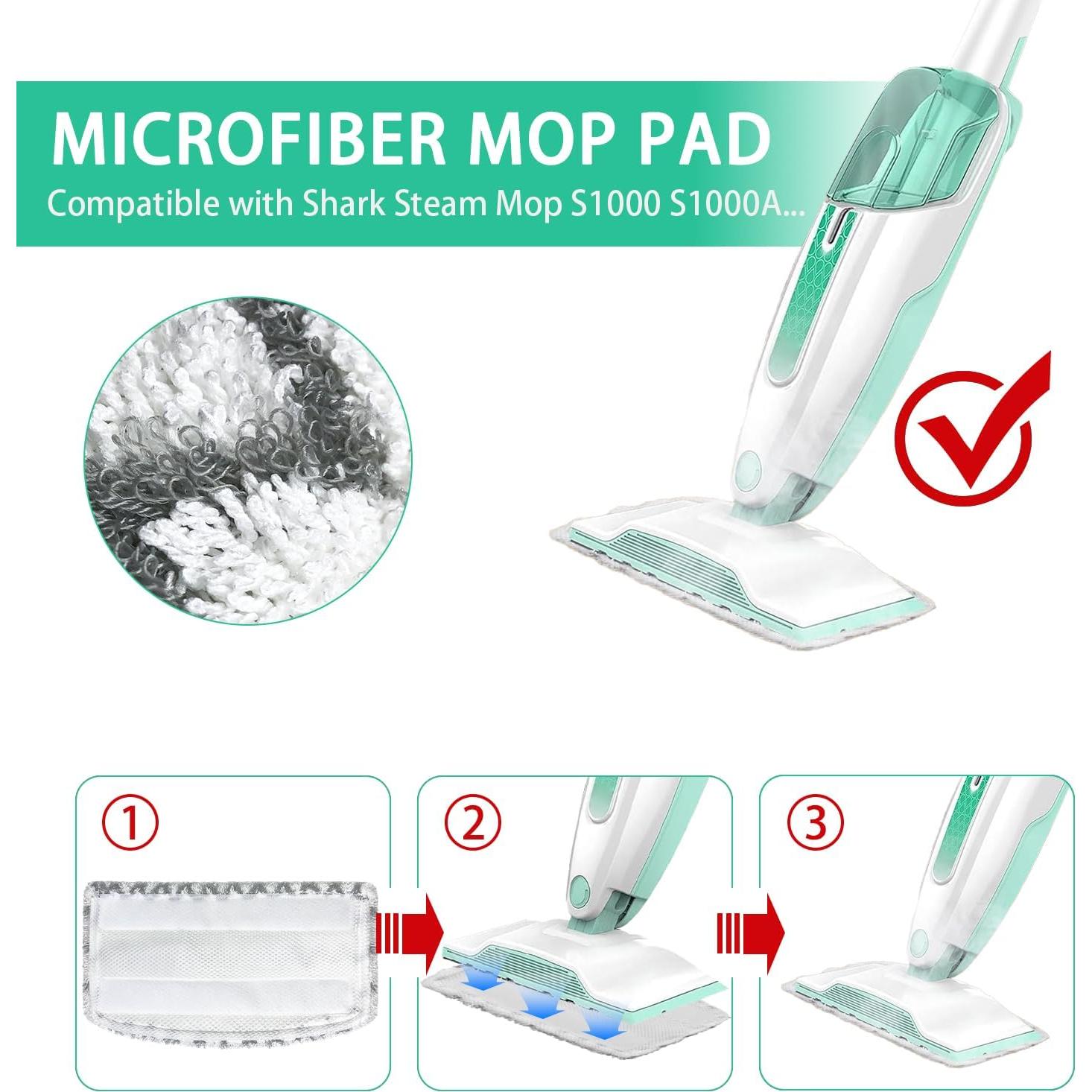 Almohadillas de Reemplazo JIUMEE para Mopa de Vapor Shark S1000 - 4 Piezas Microfibra Lavables