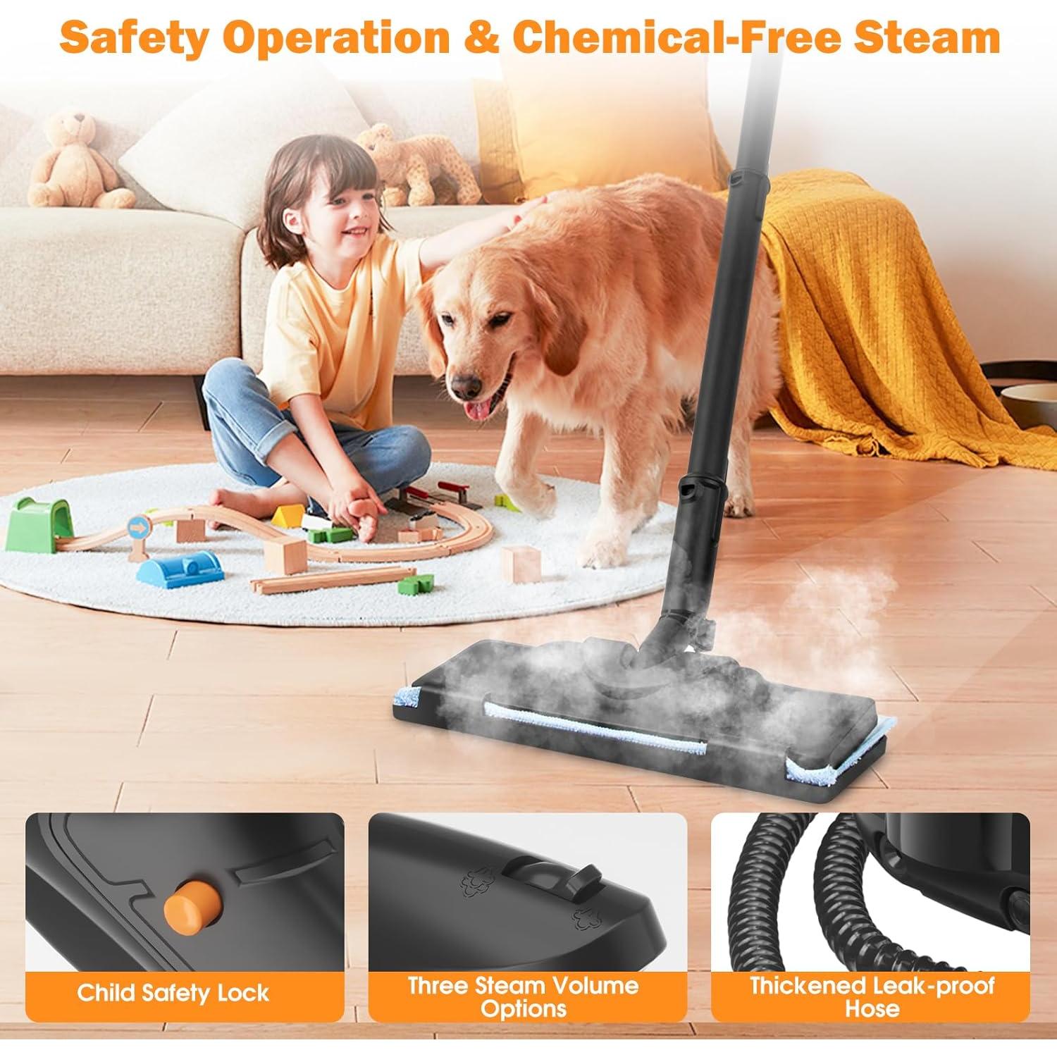 Limpiador de Vapor KUIKIBO 1500W 1L Portátil y Ligero