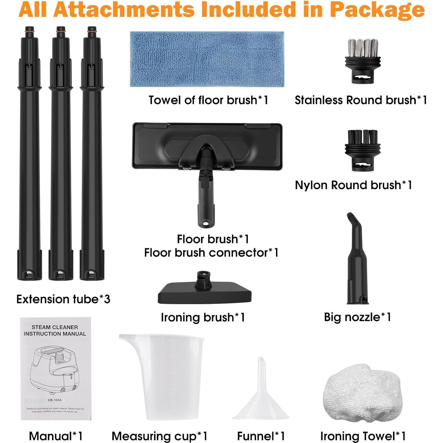 Limpiador de Vapor KUIKIBO 1500W 1L Portátil y Ligero