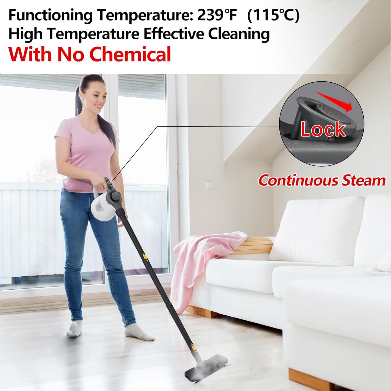 Limpiador de Vapor de Mano Ancohom 350ml 1050W Portátil